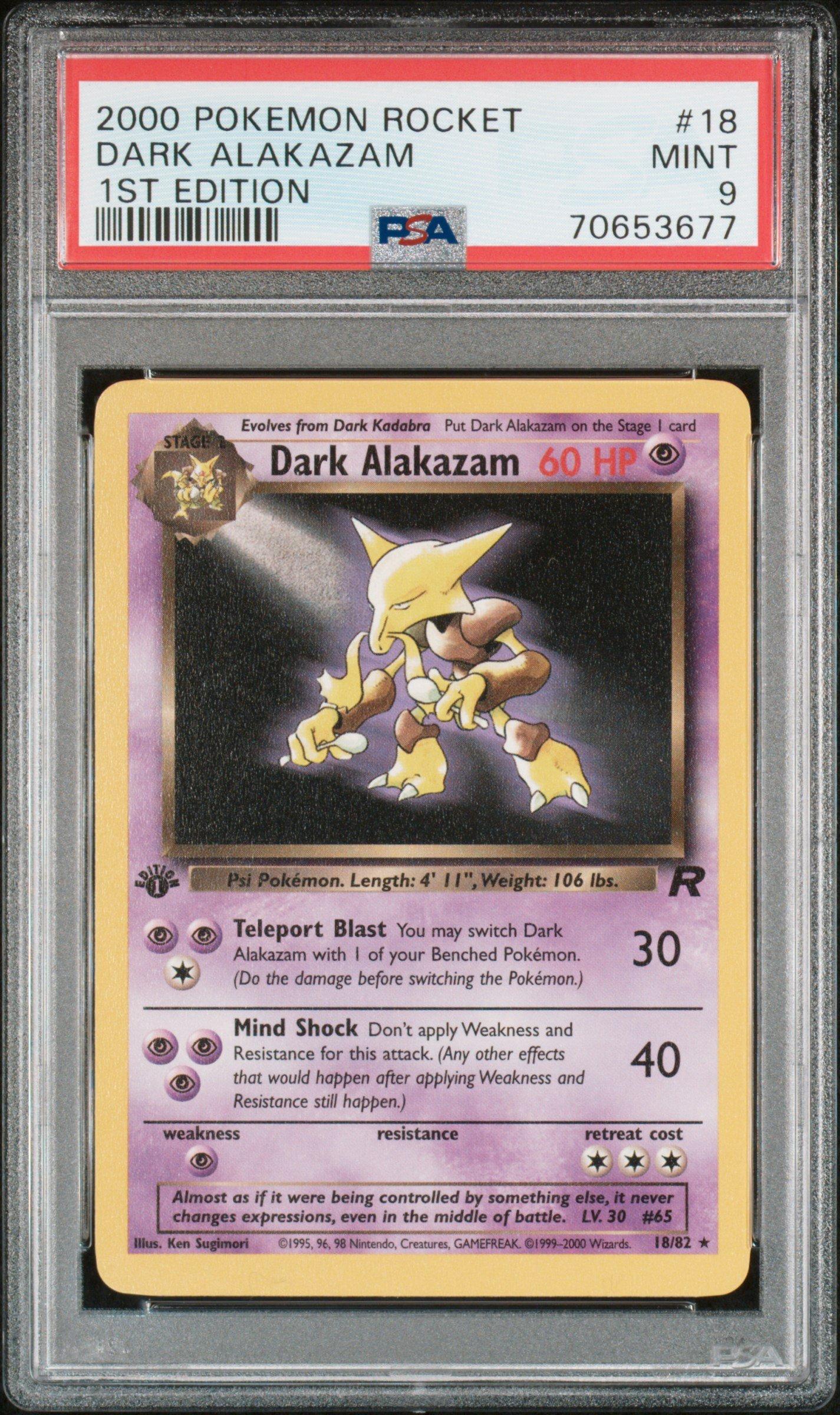 2000 Pokemon Rocket 18 Dark Alakazam 1st Edition PSA 9 Graded Card |  GameStop