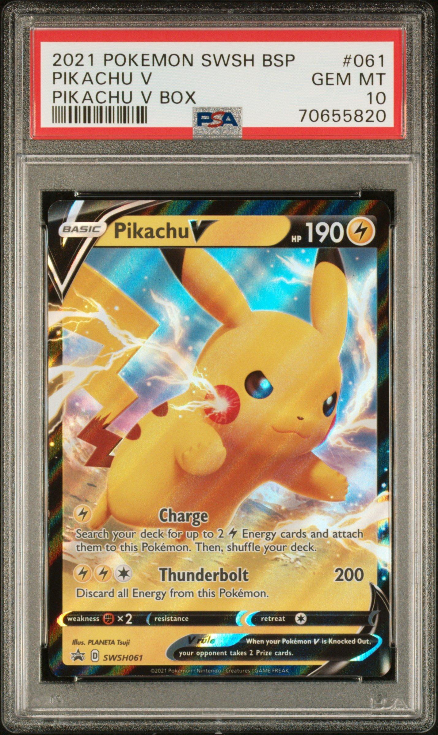 2021 Pokemon Swsh Black Star Promo 061 Pikachu V Pikachu V Box PSA