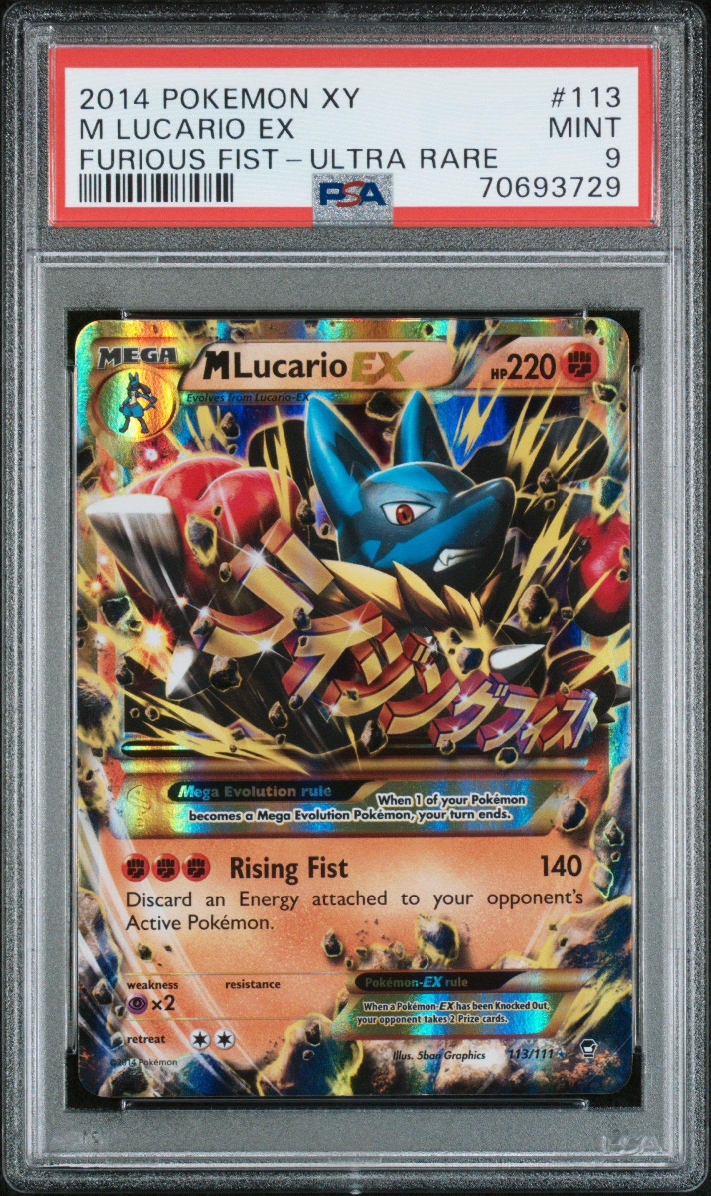 2014 Pokemon Xy Furious Fists 113 M Lucario Ex Ultra Rare PSA 9