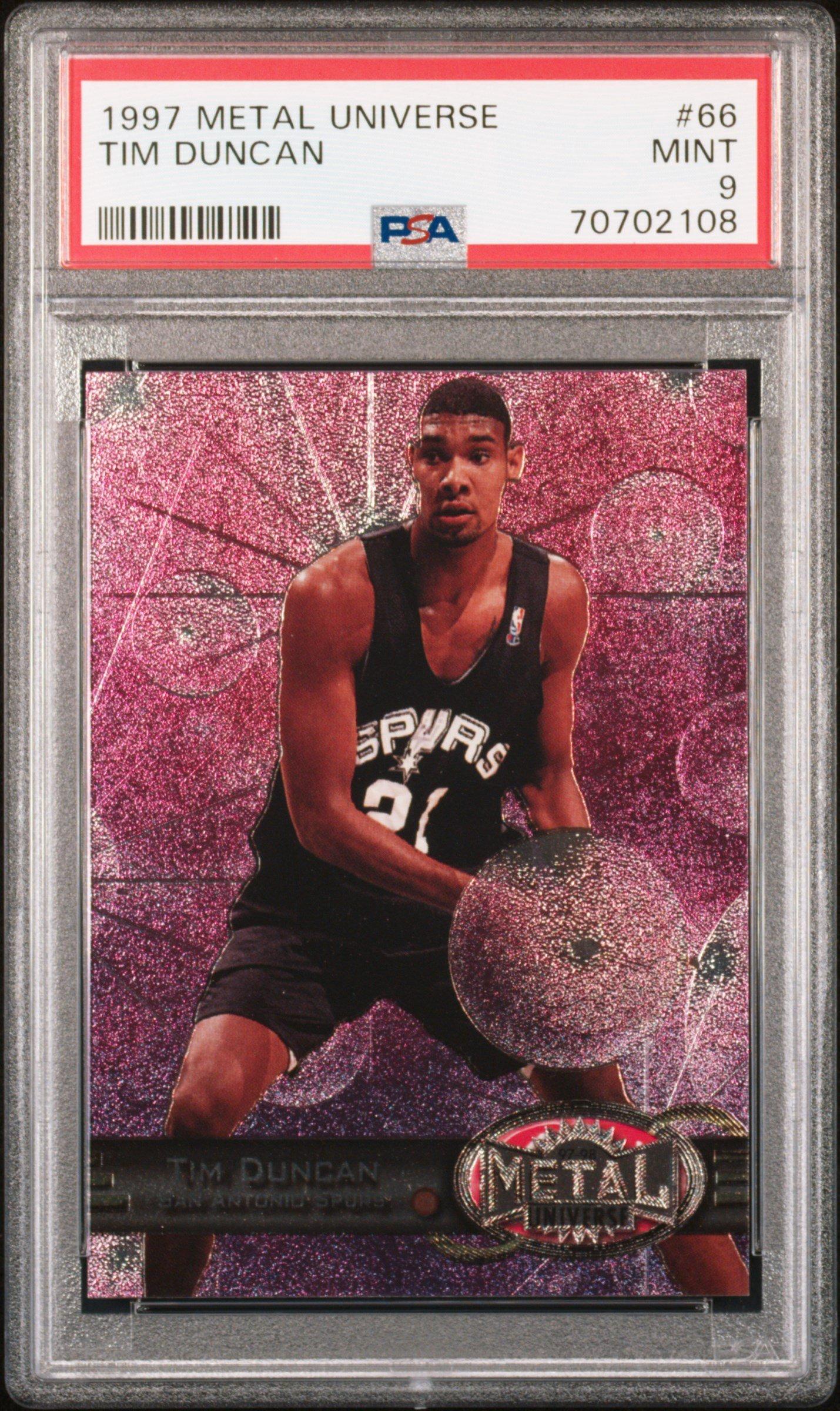 1997 Metal Universe 66 Tim Duncan PSA 9