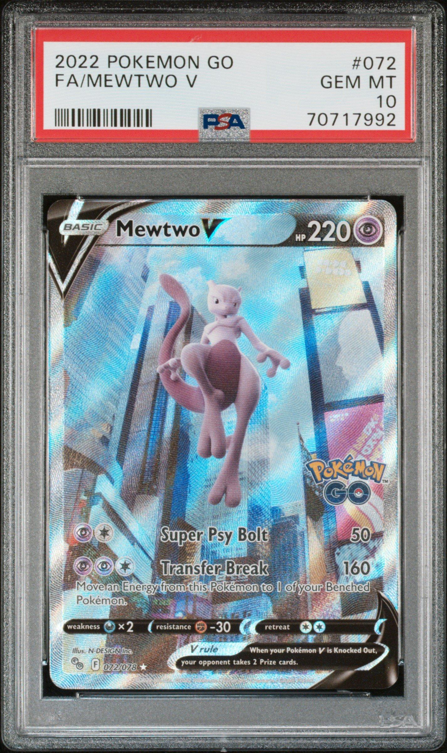 2022 Pokemon Go 072 Full Art/mewtwo V PSA 10 Graded Card | GameStop