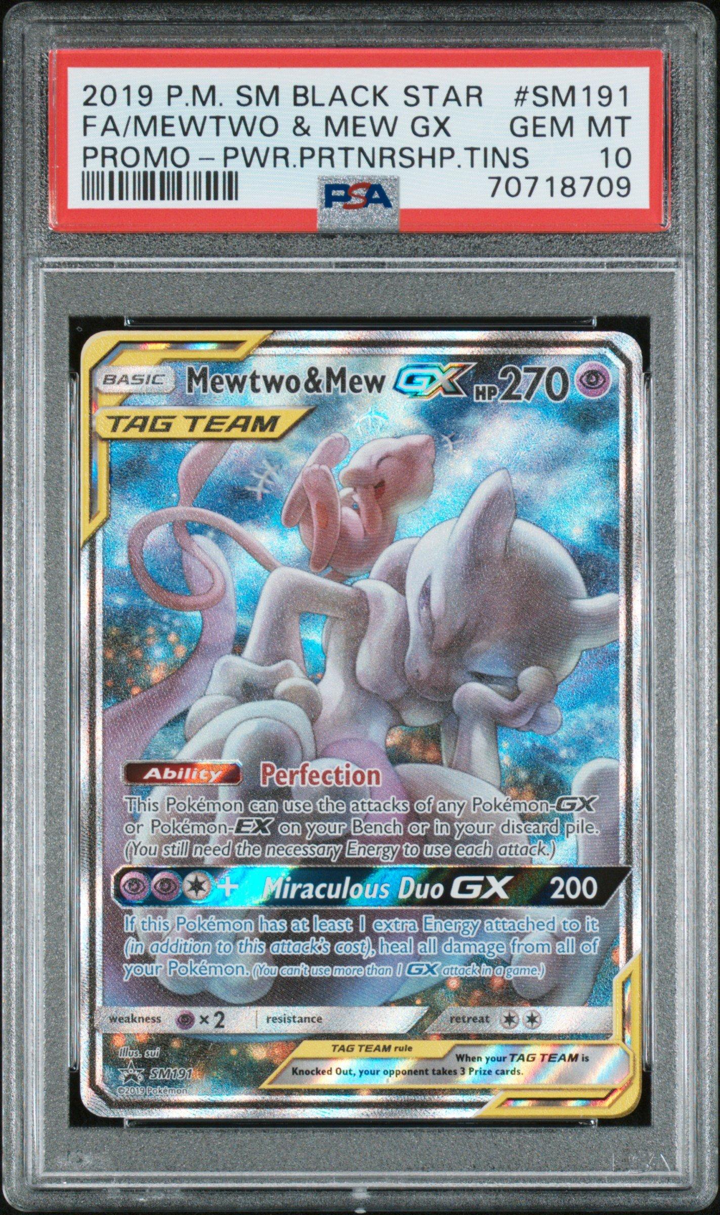 2019 Pokemon Sm Black Star Promo Sm191 Full Art/mewtwo & Mew Gx