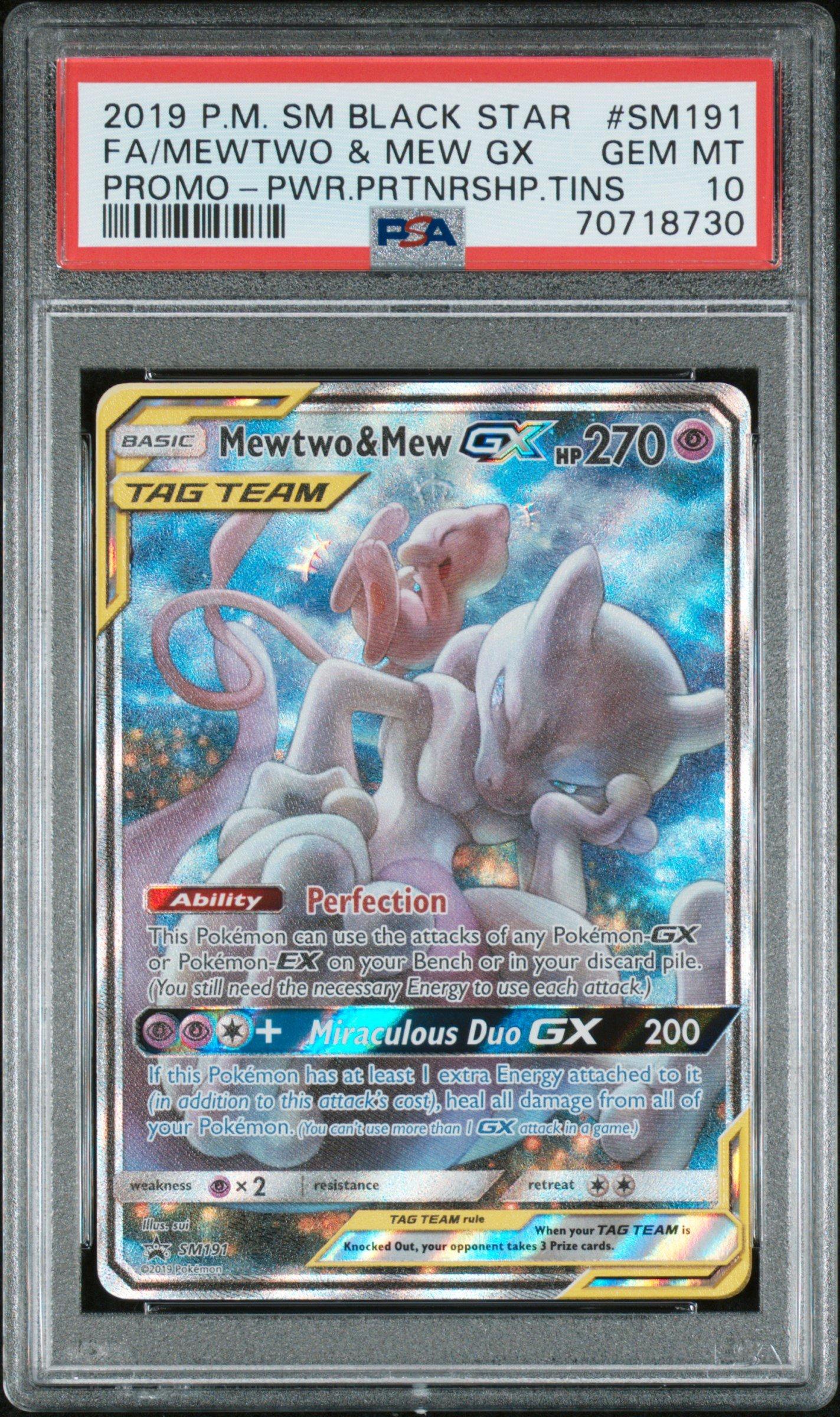 2019 Pokemon Sm Black Star Promo Sm191 Full Art/mewtwo & Mew Gx