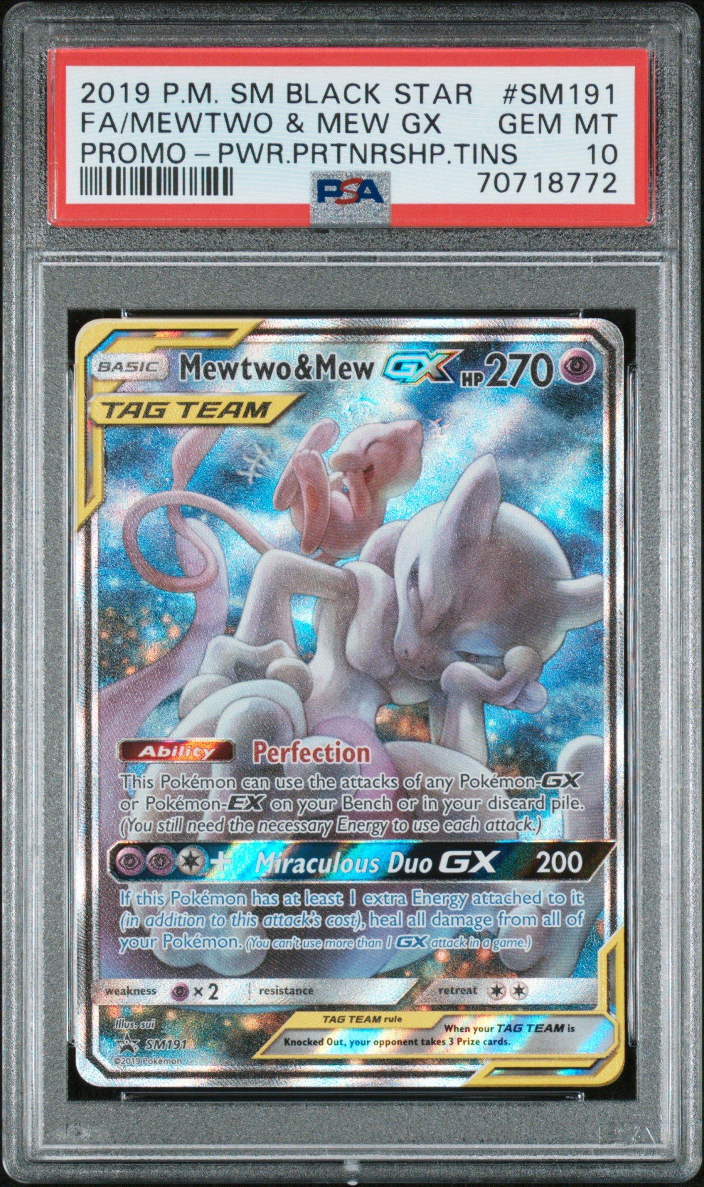 2019 Pokemon Sm Black Star Promo Sm191 Full Art/mewtwo & Mew Gx
