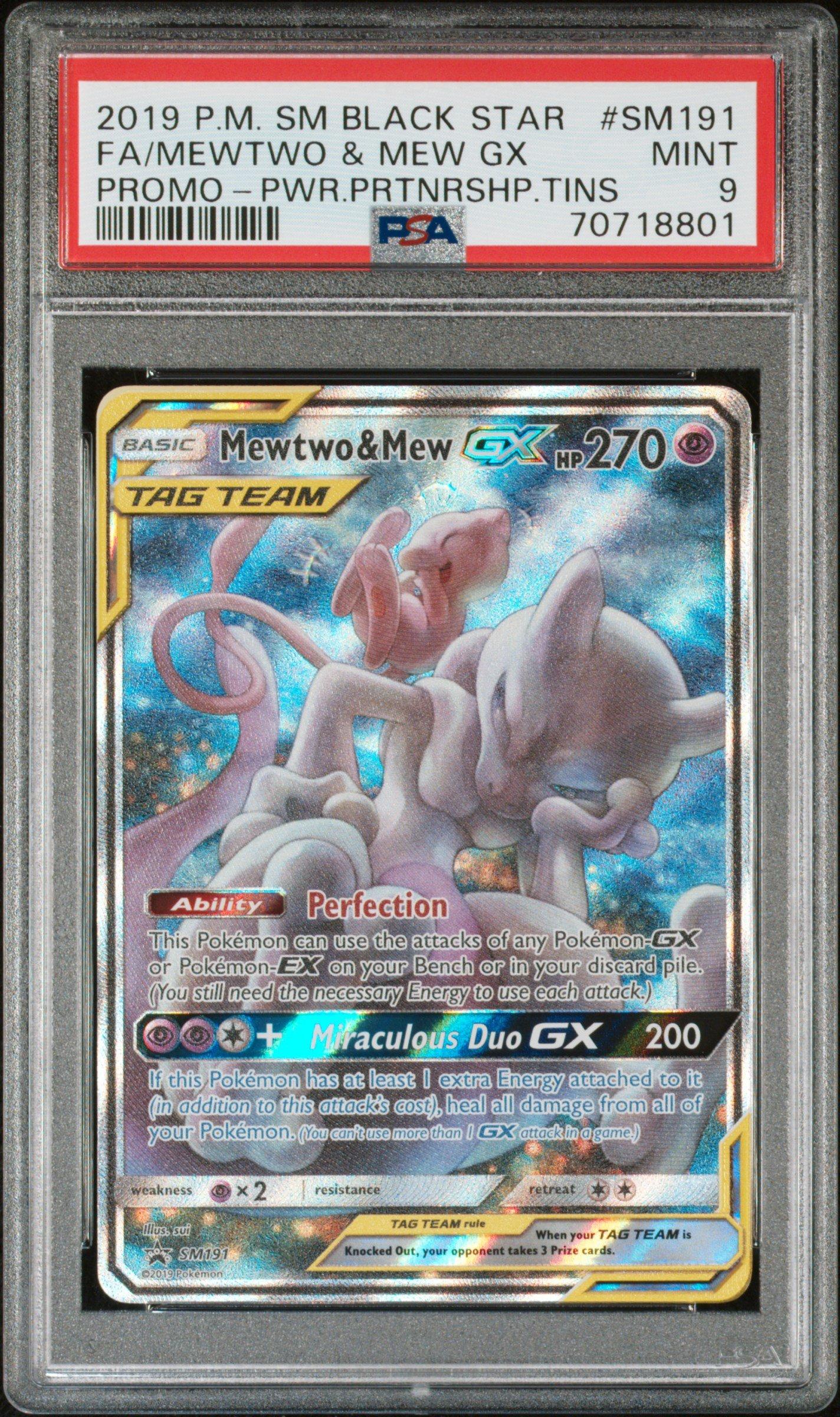 2019 Pokemon Sm Black Star Promo Sm191 Full Art/mewtwo & Mew Gx