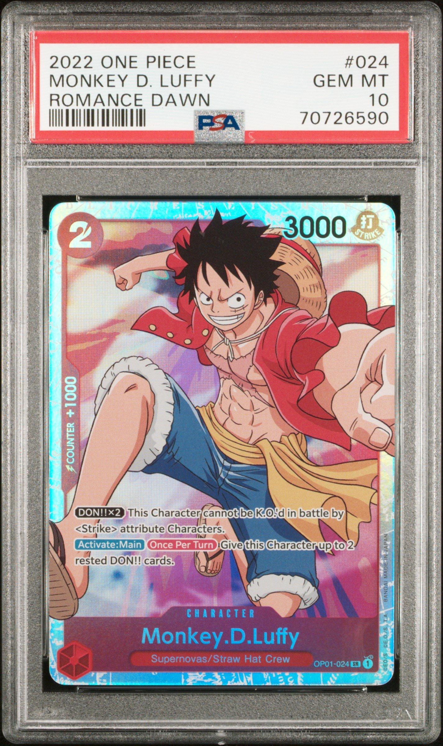 2022 One Piece Op01-romance Dawn 024 Monkey D. Luffy PSA 10 Graded