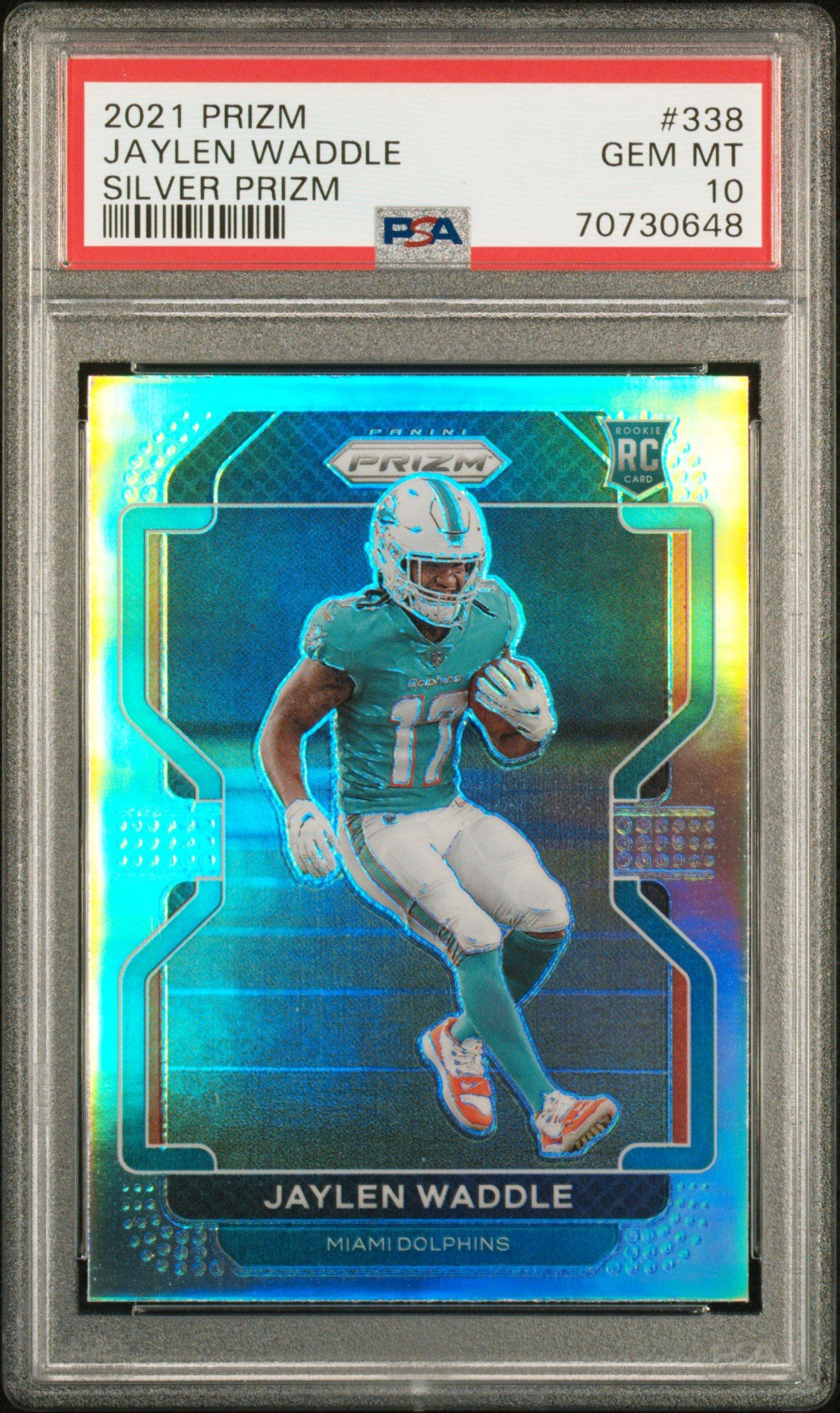 2021 Panini Prizm 338 Jaylen Waddle Silver Prizm PSA 10