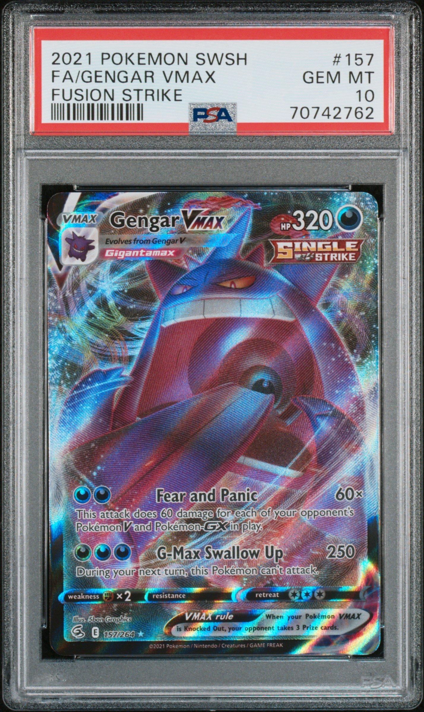 2021 Pokemon Sword & Shield Fusion Strike 157 Full Art/gengar Vmax