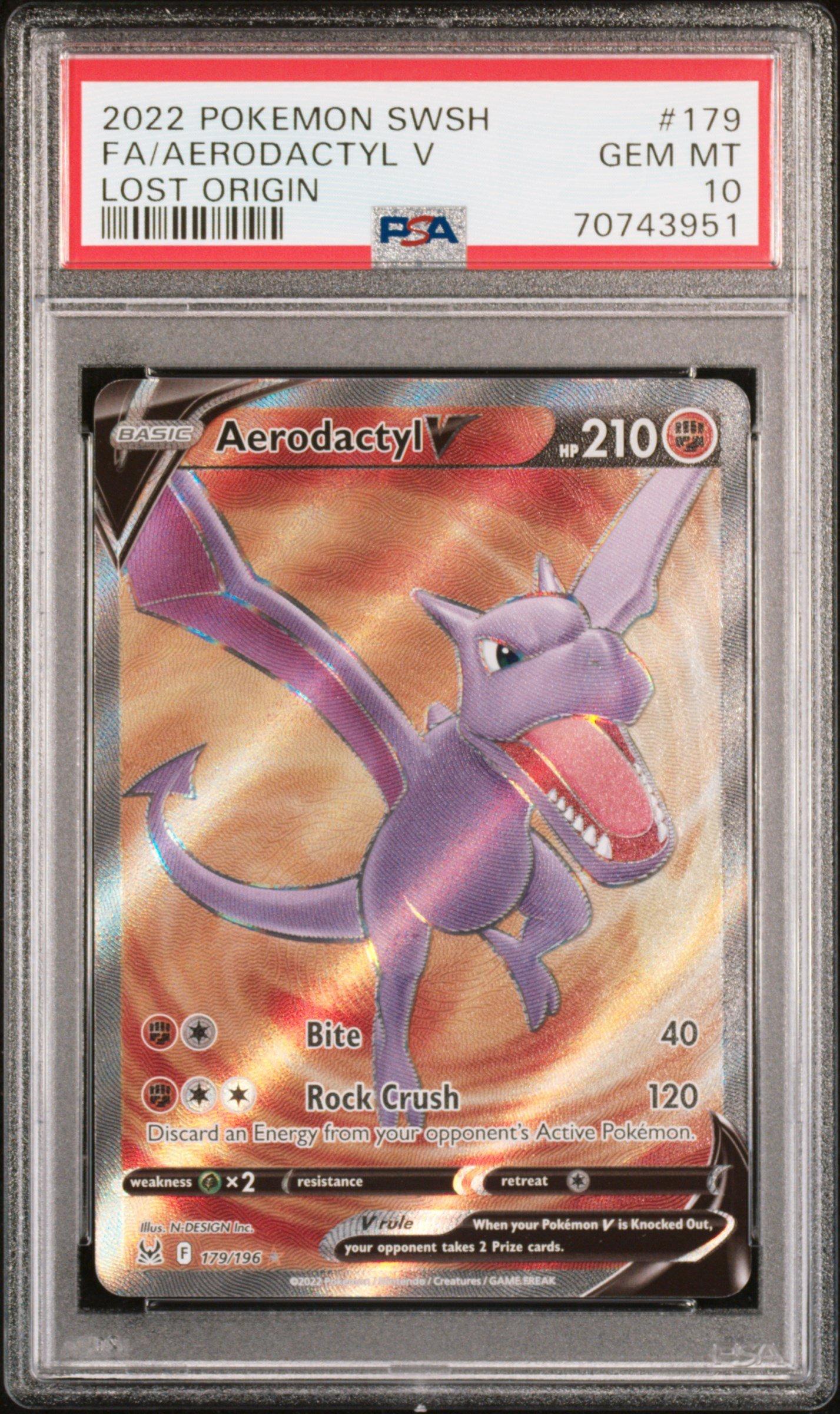 2022 Pokemon Sword & Shield Lost Origin 179 Full Art/aerodactyl V PSA