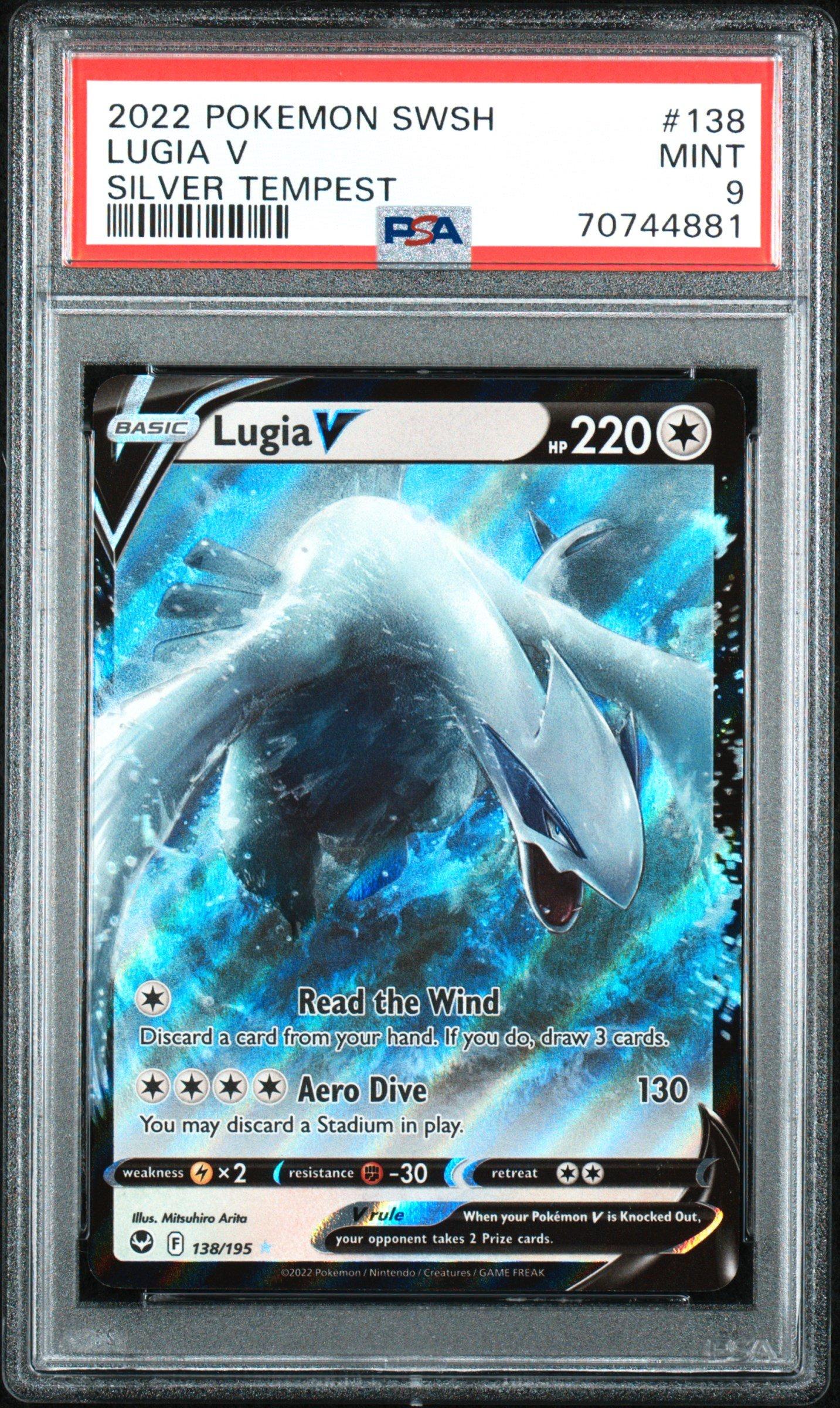 pokemon tcg silver tempest 138 195 lugia v card (138/195) [Sword & Shield: Tempest] Near Mint Holofoil your opponent takes 2 Prize cards 2022 Pokemon Sword & Shield