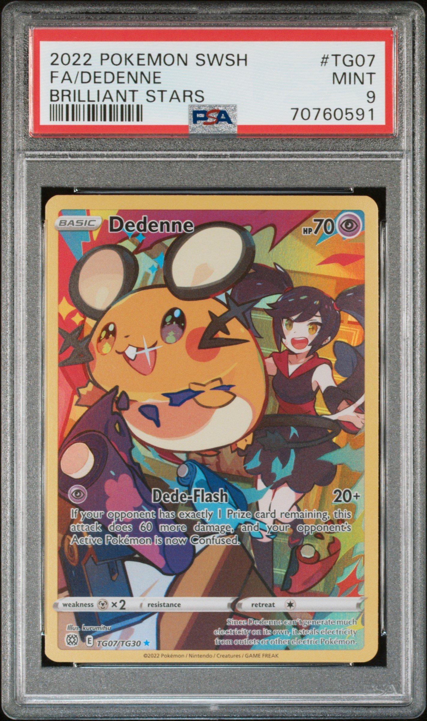 2022 Pokemon Sword & Shield Brilliant Stars Tg07 Full Art/dedenne PSA