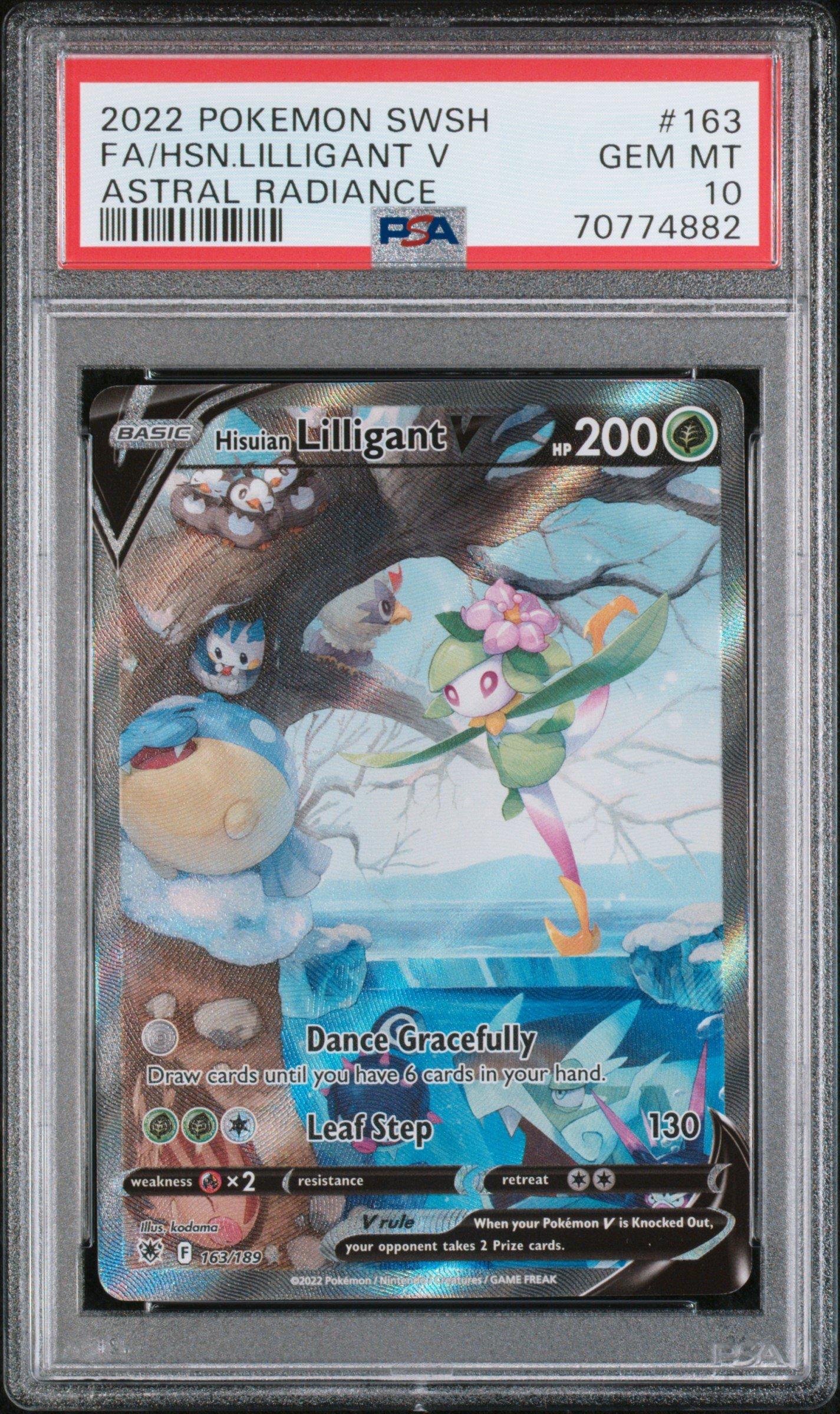 2022 Pokemon Sword & Shield Astral Radiance 163 Full Art/hisuian Lilligant V PSA
