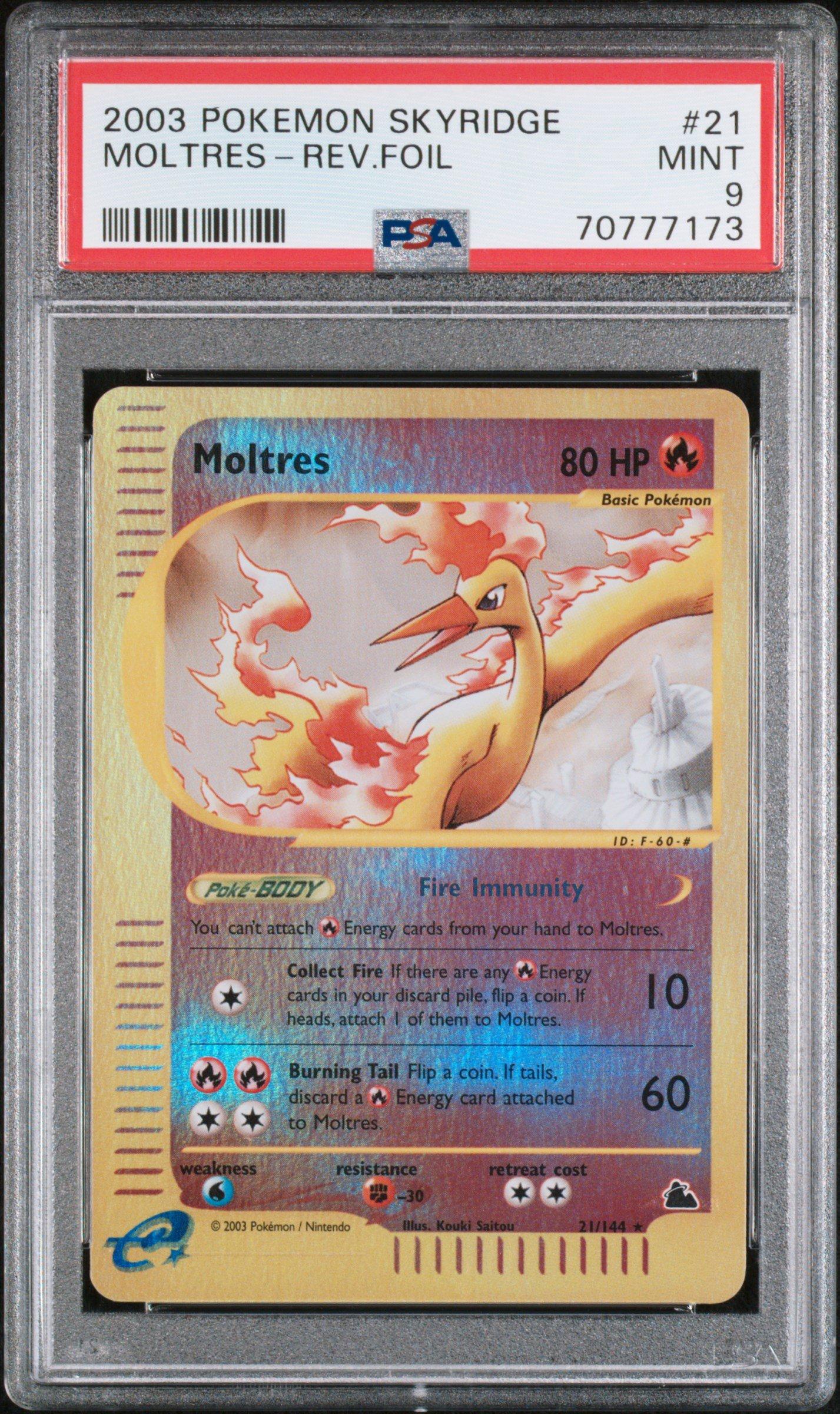 2003 Pokemon Skyridge 21 Moltres-reverse Foil PSA