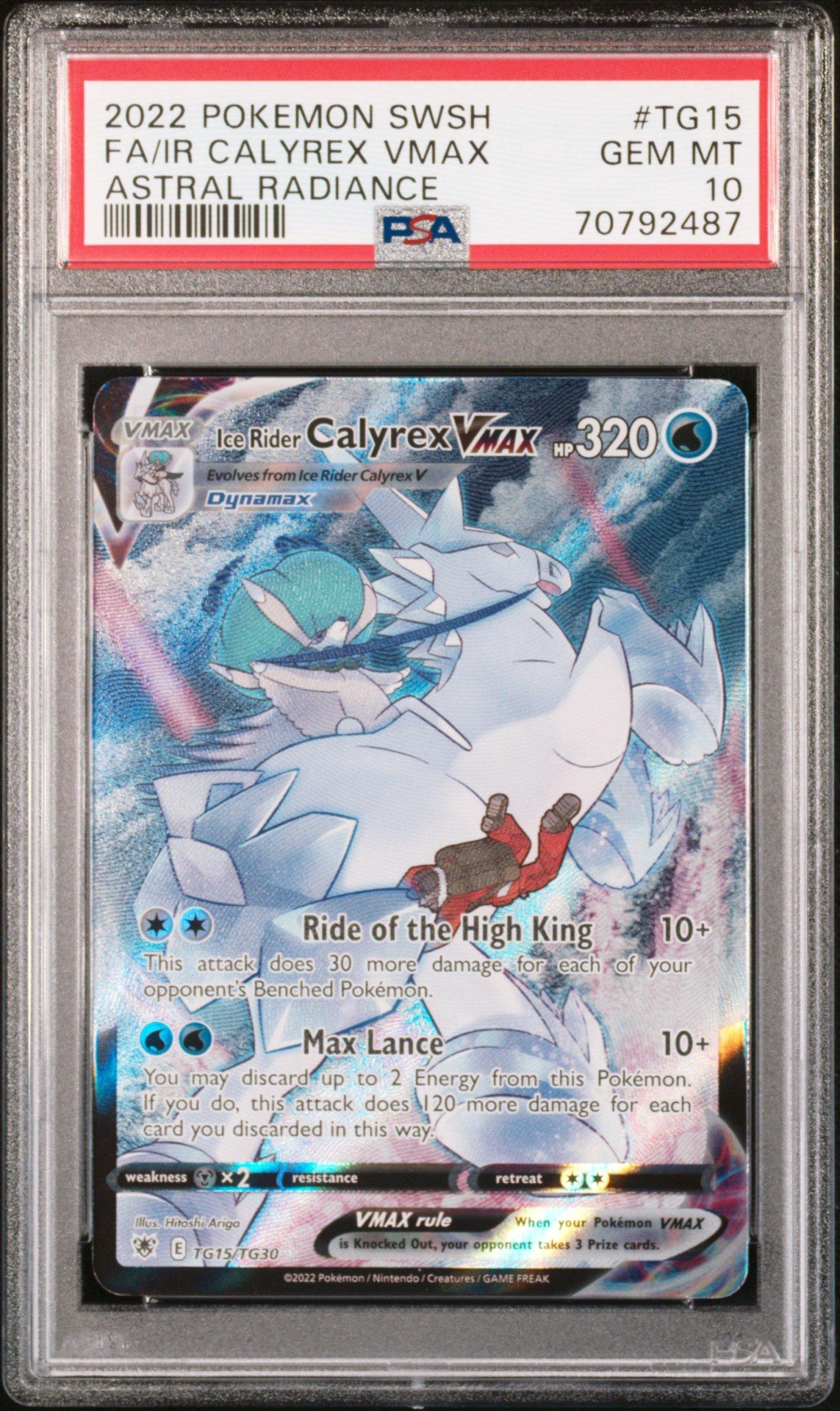 2022 Pokemon Sword & Shield Astral Radiance Tg15 Full Art/ice Rider Calyrex Vmax PSA