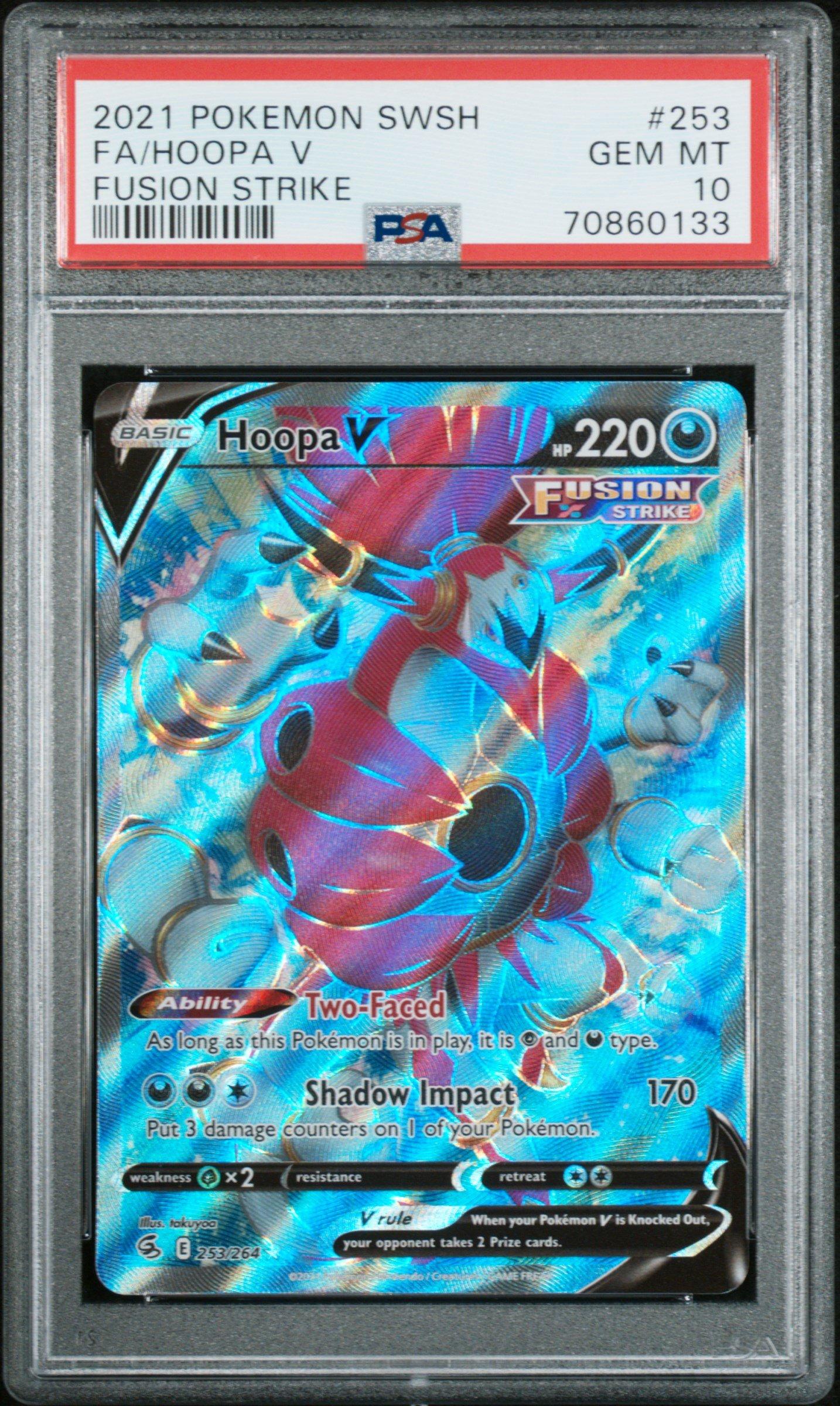 フーパV PSA GEM MT 10 2021 Pokemon Sword & Shield Fusion Strike 253 Full Art/hoopa V PSA