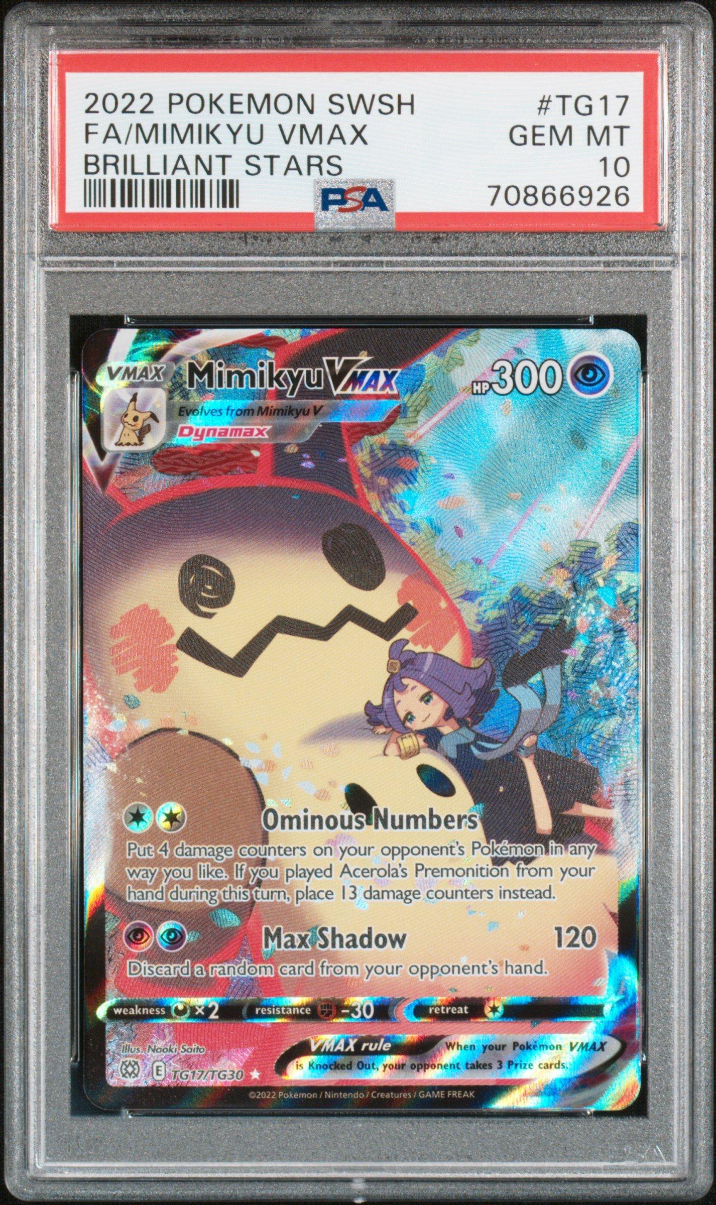 ポケモンカードゲーム MIMIKYU V/VMAX PSA10 Mimikyu VMAX TG17 Pokemon Brilliant Stars PSA 10 GEM MINT | eBay