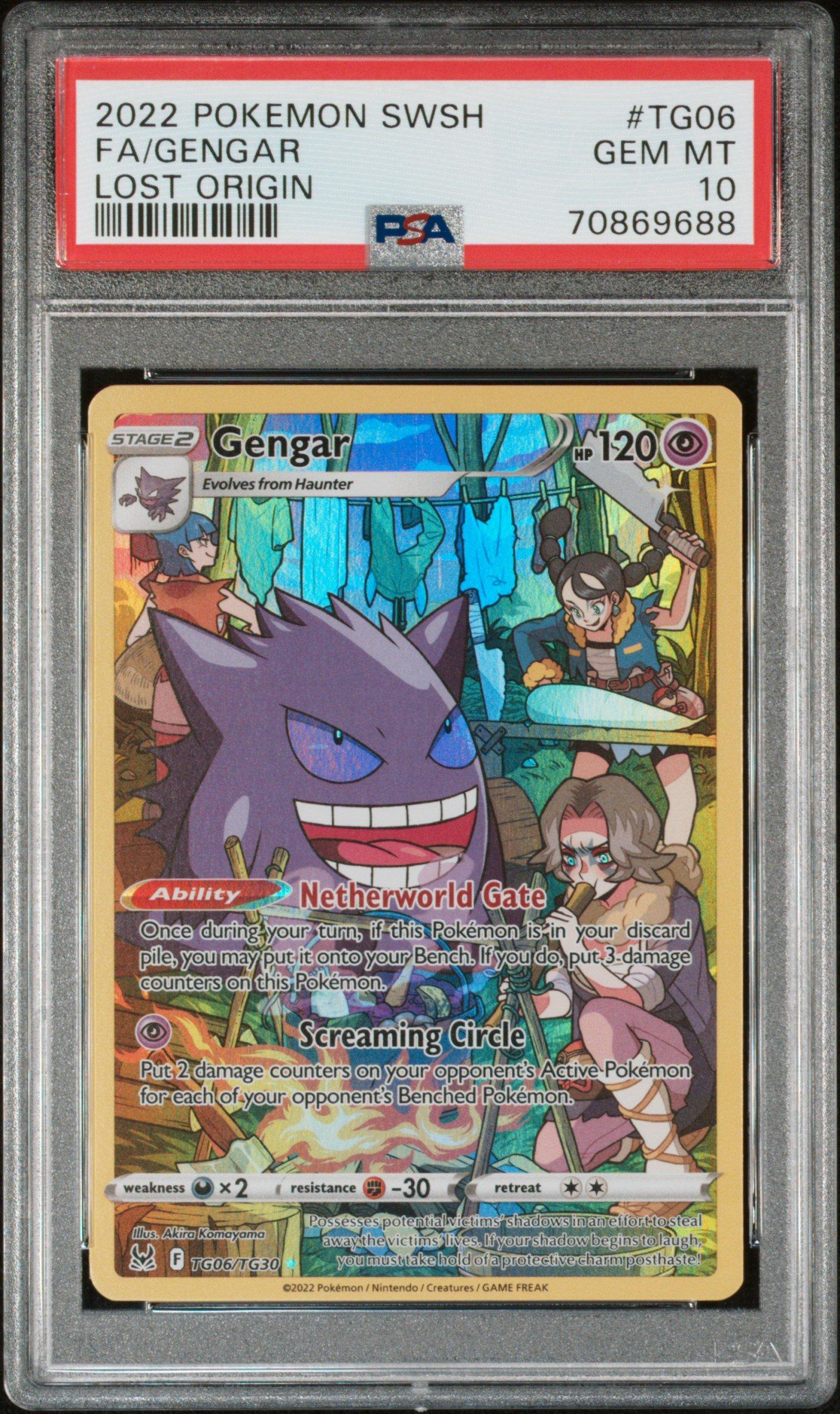 2022 Pokemon Sword & Shield Lost Origin Tg06 Full Art/gengar PSA