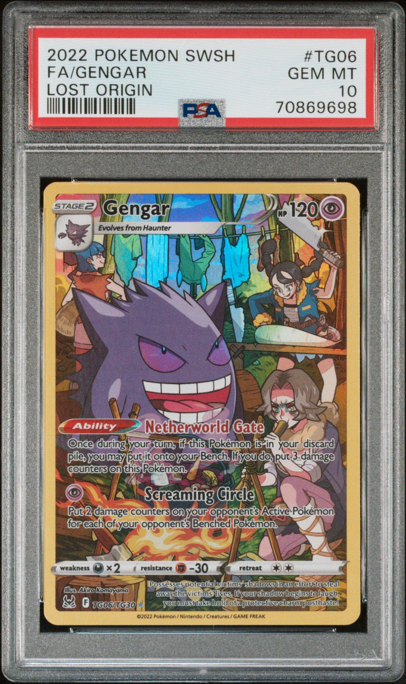 2022 Pokemon Sword & Shield Lost Origin Tg06 Full Art/gengar PSA