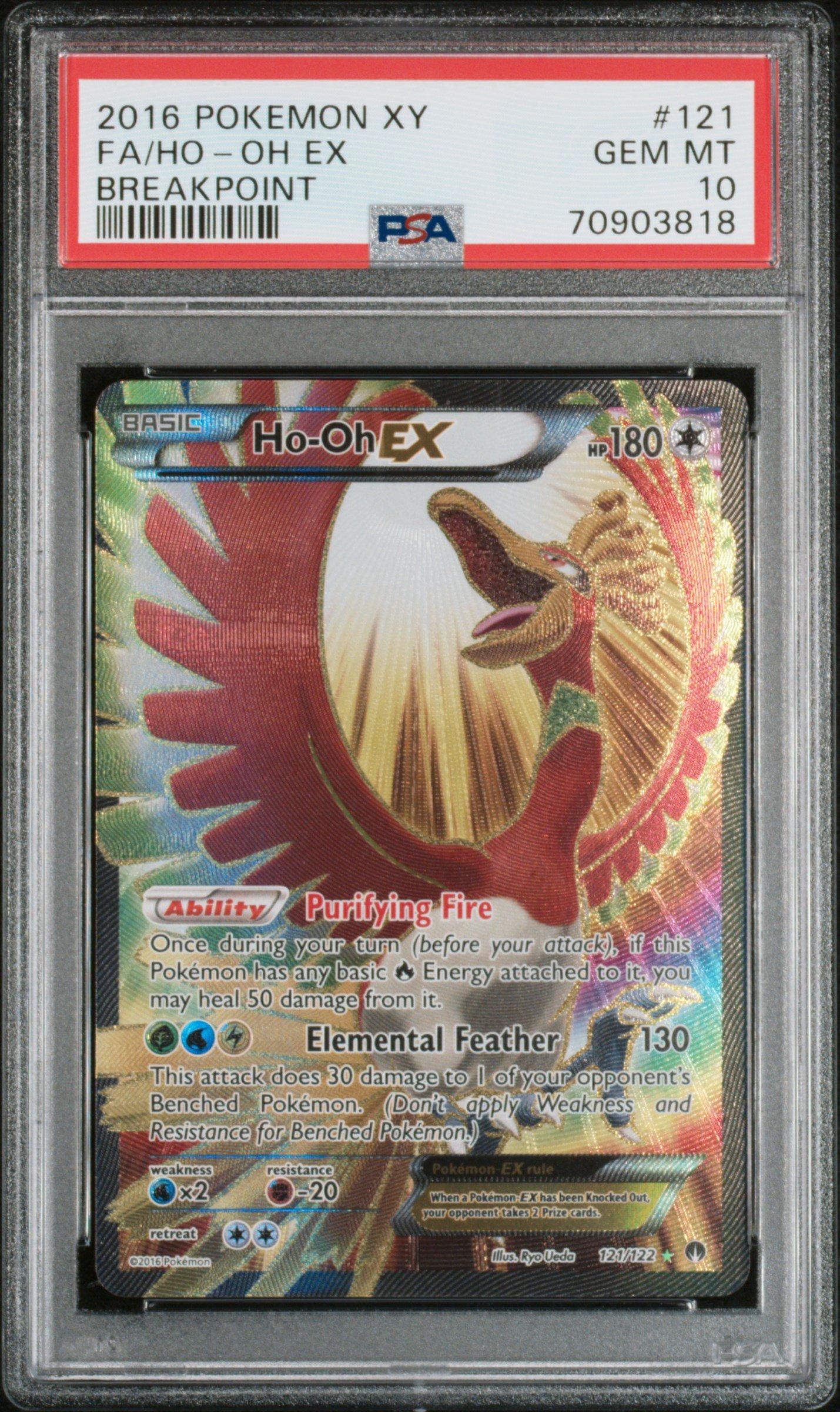 2016 Pokemon Xy Breakpoint 121 Full Art/ho-oh Ex PSA 10 Graded