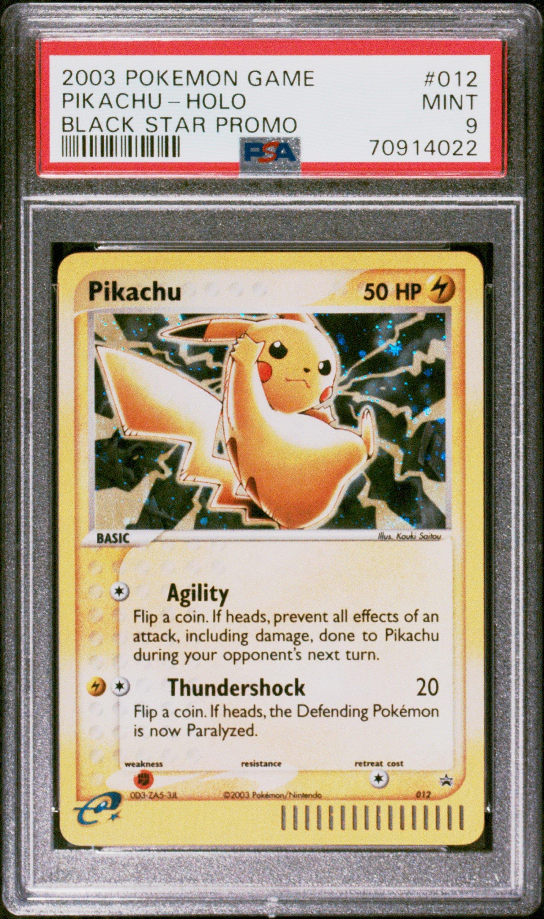 2003 Pokemon Black Star Promo 012 Pikachu-holo PSA 9 Graded Card