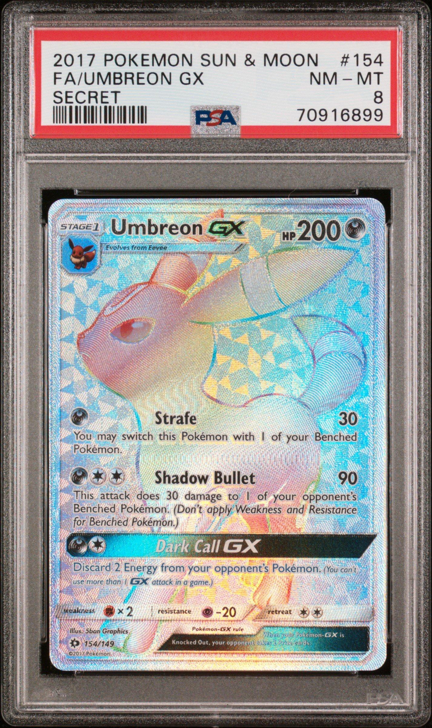 2017 Pokemon Sun & Moon 154 Fa/umbreon Gx PSA