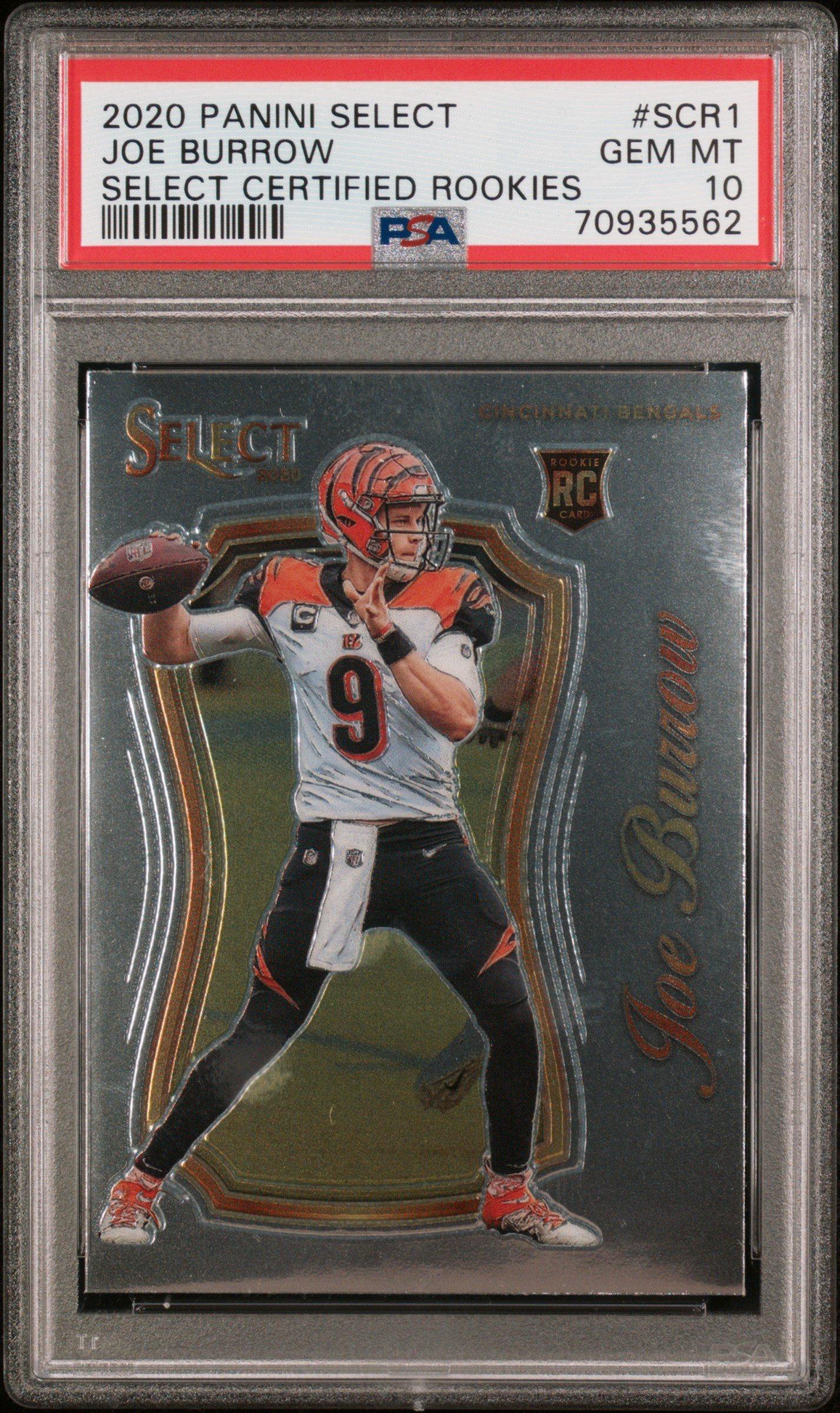 2020 Panini Select Select Certified Rookies Scr1 Joe Burrow PSA 10