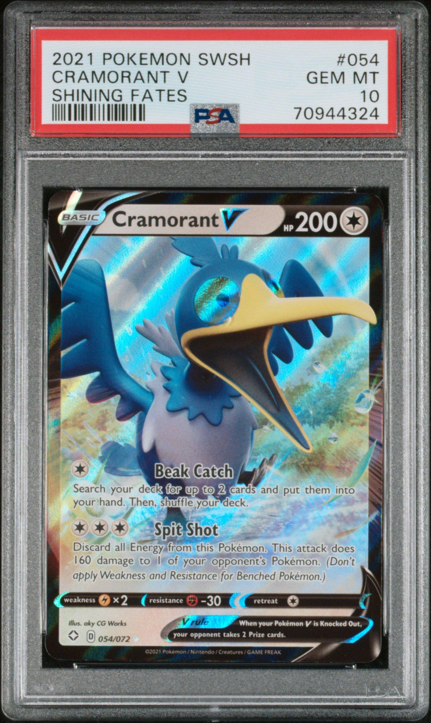 2021 Pokemon Sword & Shield Shining Fates 054 Cramorant V PSA 10