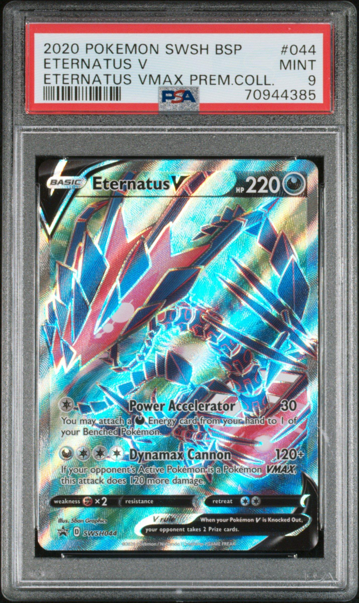 2020 Pokemon Swsh Black Star Promo 044 Eternatus V Eternatus Vmax Premium Collection PSA 9