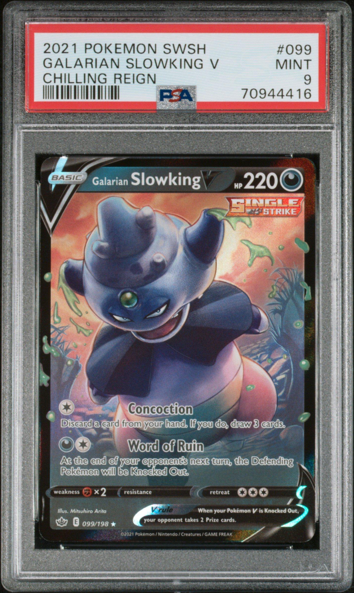 2021 Pokemon Sword & Shield Chilling Reign Galarian Slowking V PSA