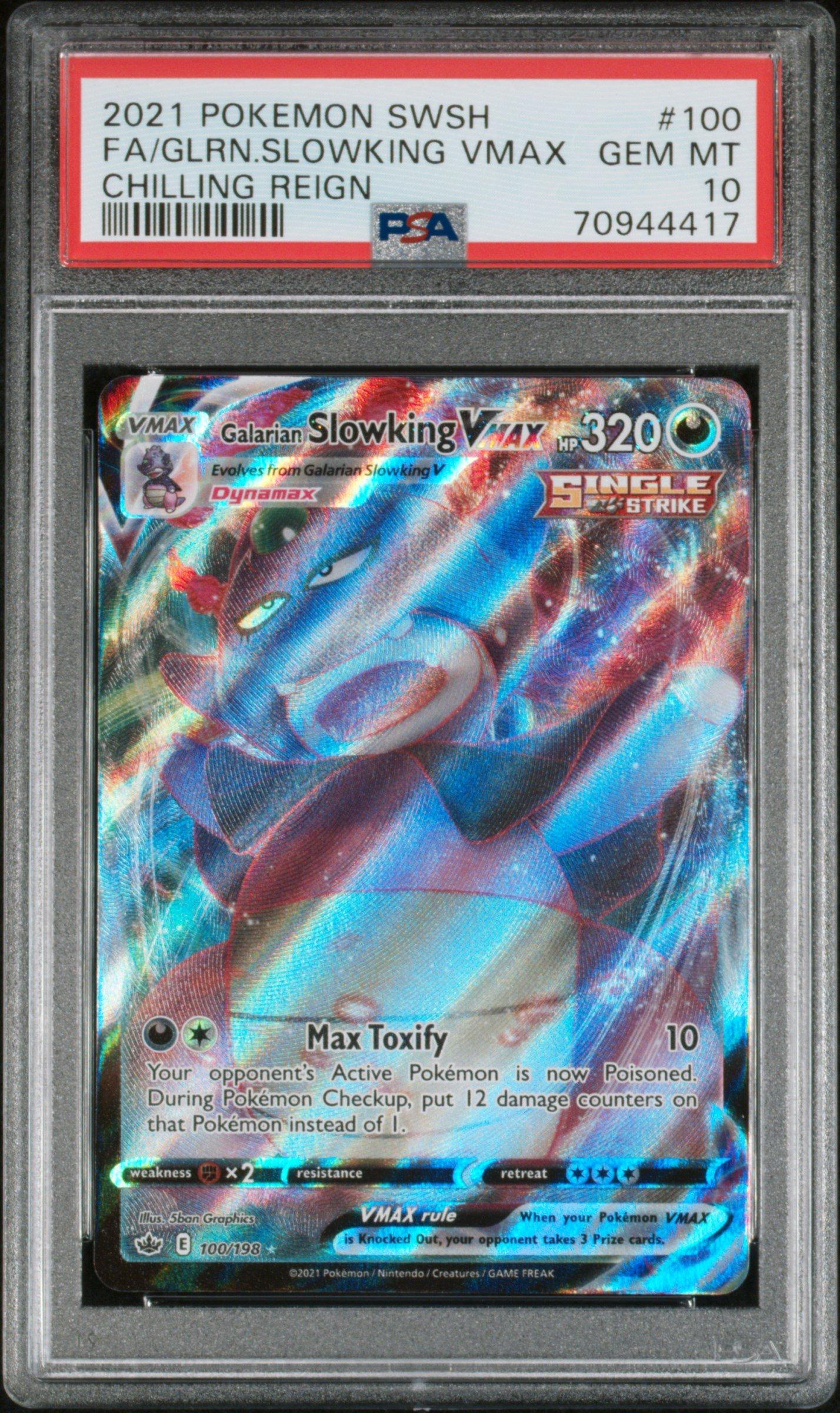 2021 Pokemon Sword & Shield Chilling Reign 100 Full Art/galarian Slowking Vmax PSA
