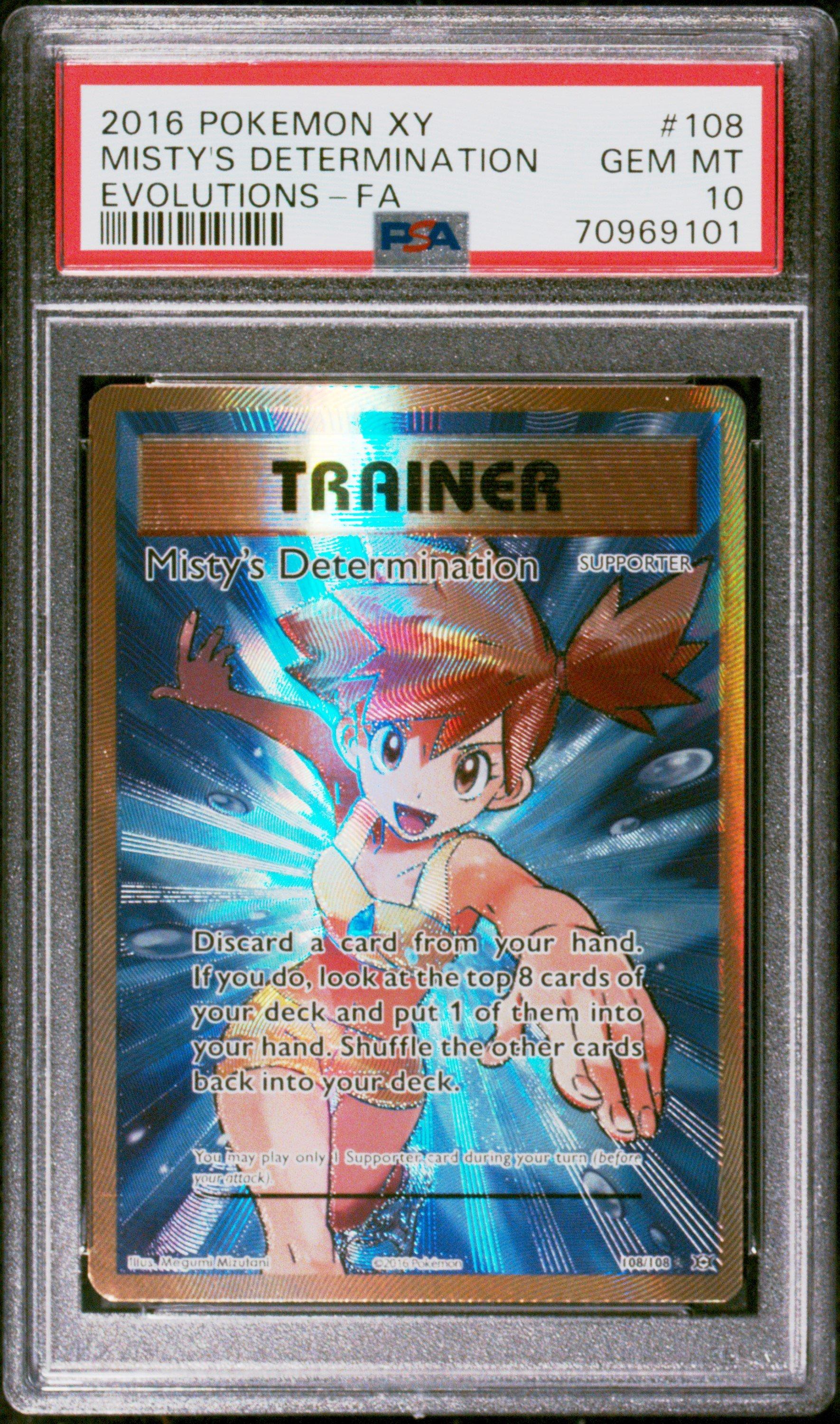 2016 Pokemon Xy Evolutions 108 Full Art/misty's Determination PSA