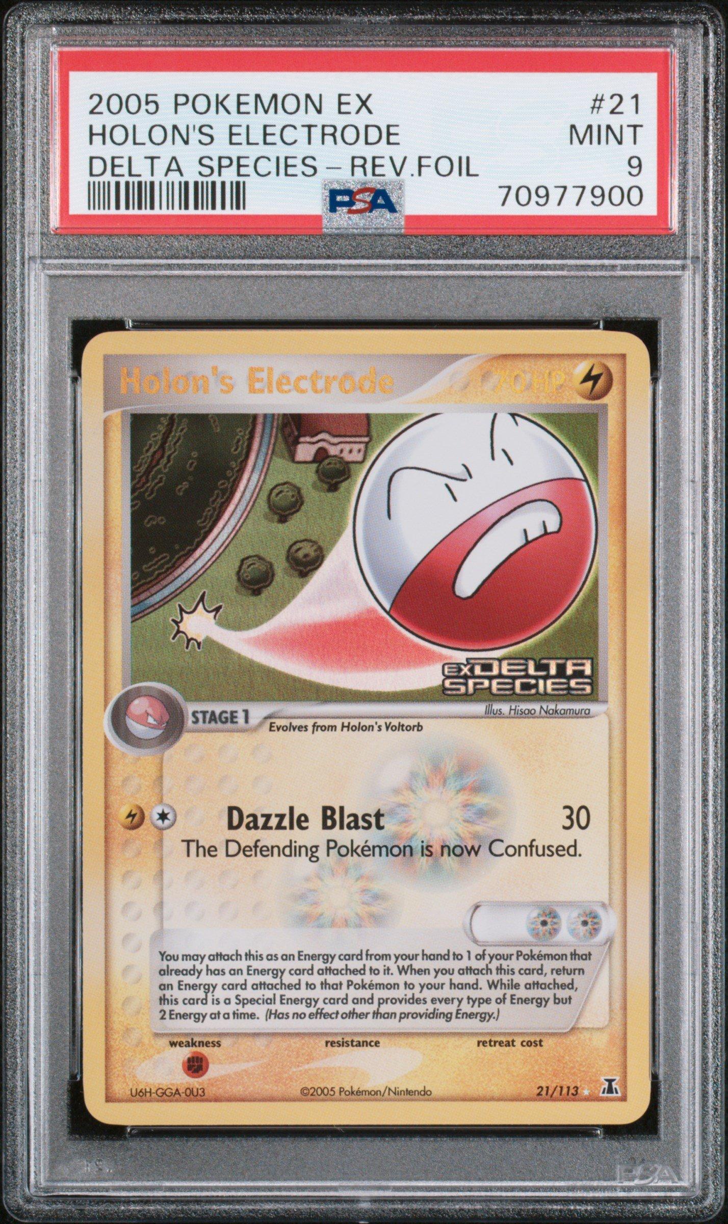 2005 Pokemon EX Delta Species 21 Holons Electrode-Reverse Foil PSA 9