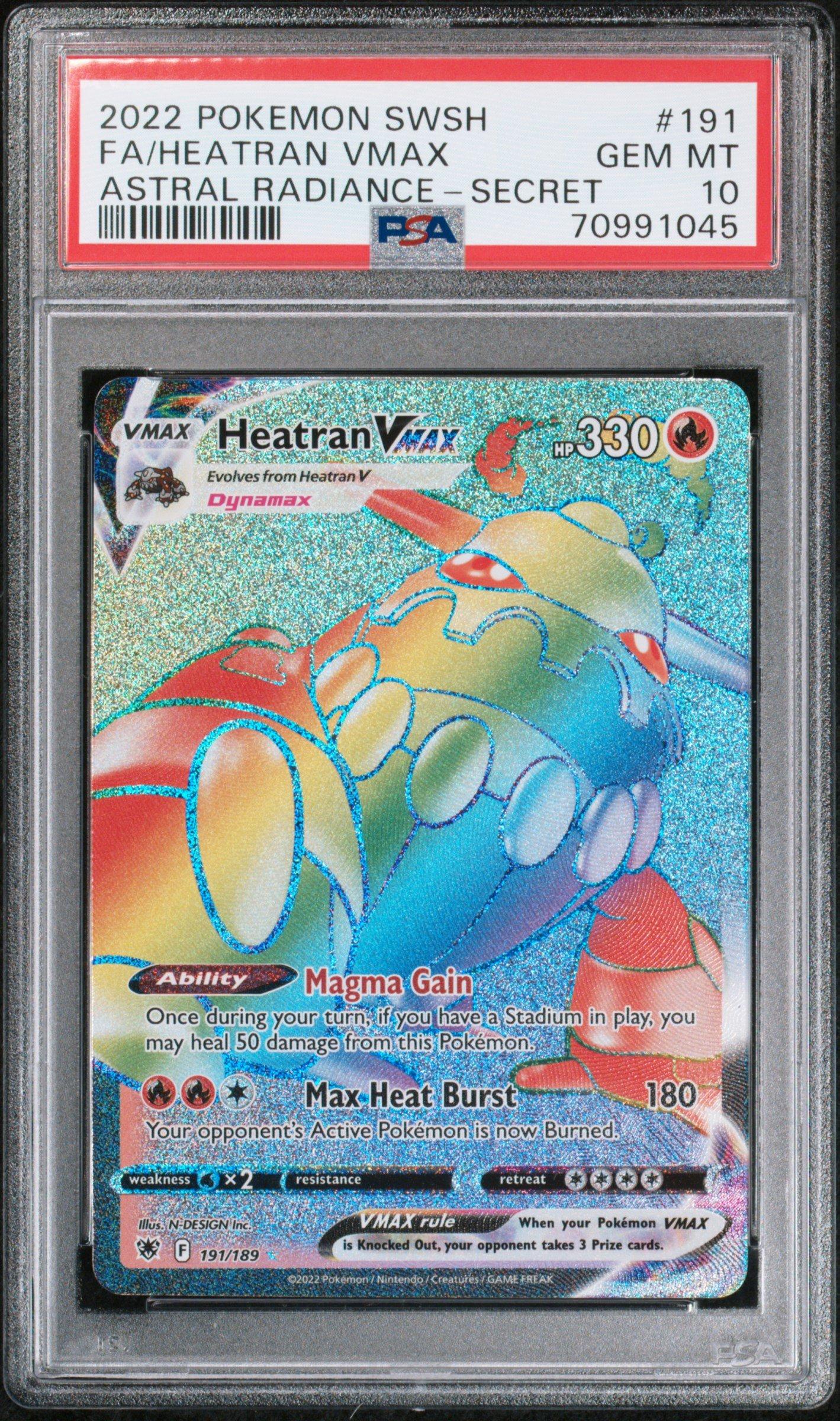 2022 Pokemon Sword & Shield Astral Radiance 191 Full Art/heatran Vmax Secret PSA 10