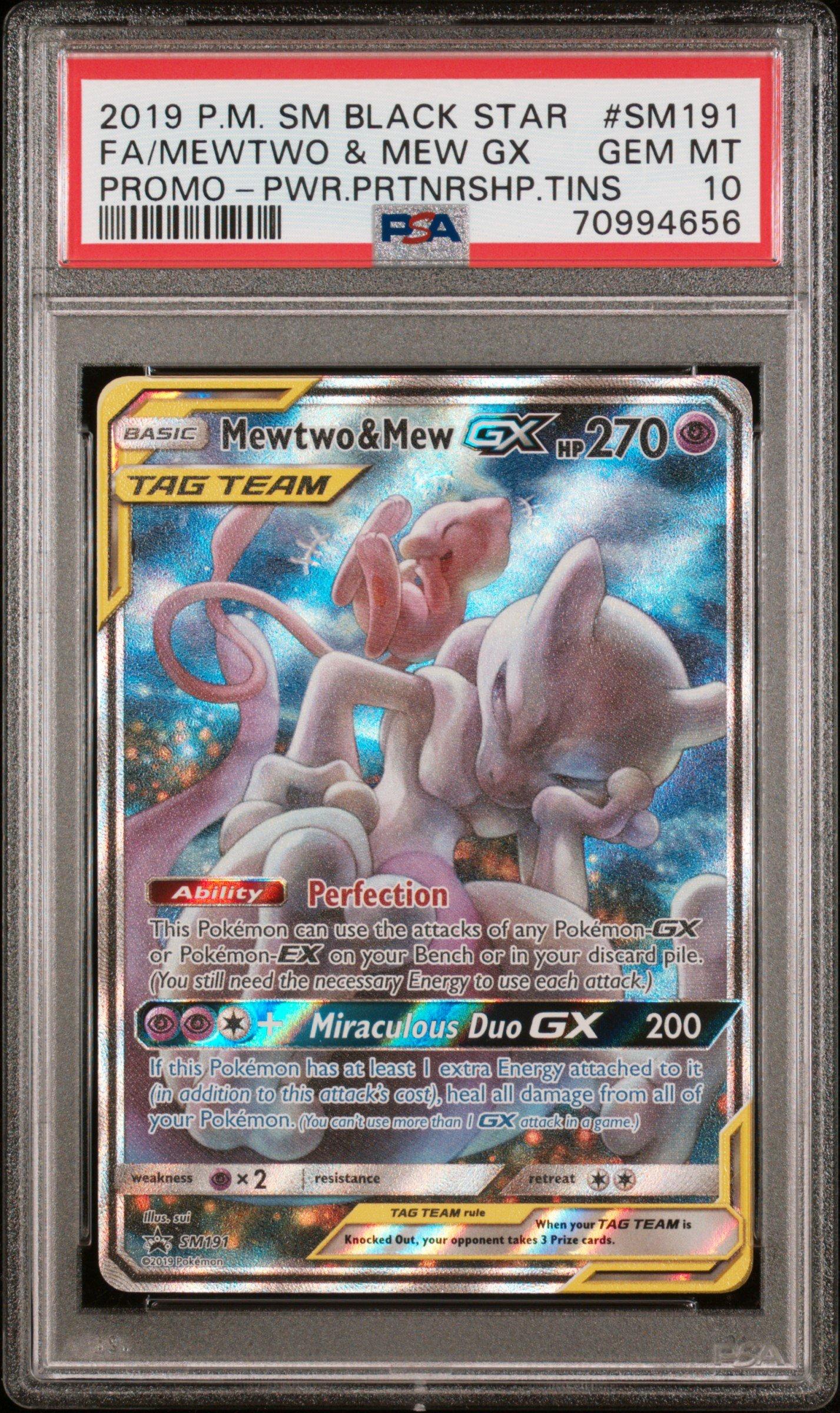 2019 Pokemon Sm Black Star Promo Sm191 Full Art/mewtwo & Mew Gx