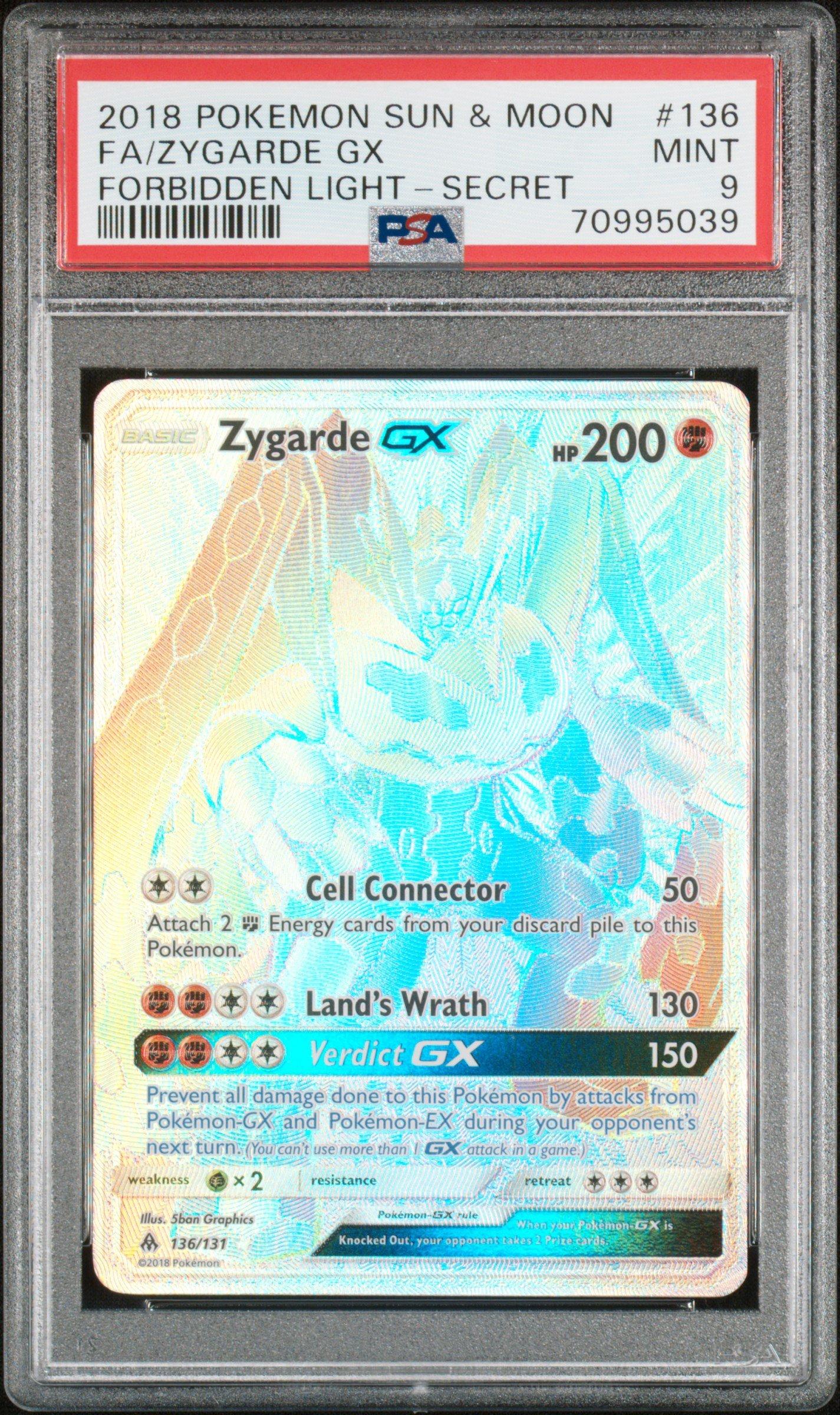 2018 Pokemon Sun & Moon Forbidden Light 136 Full Art/zygarde Gx Secret PSA  9 Graded Card | GameStop