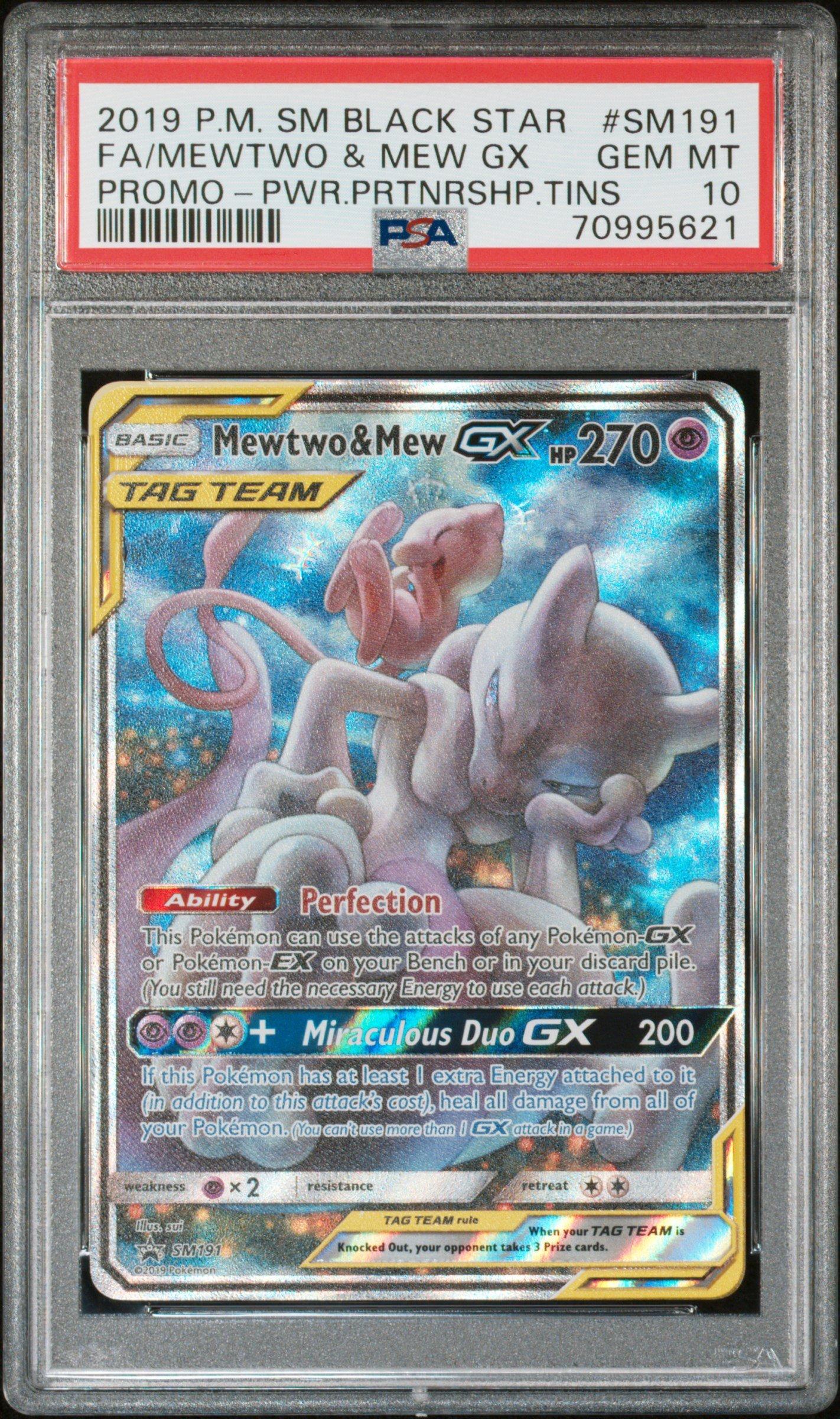 2019 Pokemon Sm Black Star Promo Sm191 Full Art/mewtwo & Mew Gx