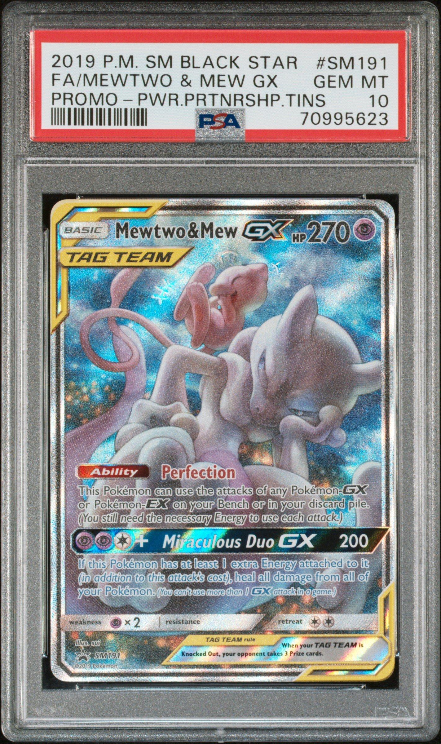 2019 Pokemon Sm Black Star Promo Sm191 Full Art/mewtwo & Mew Gx