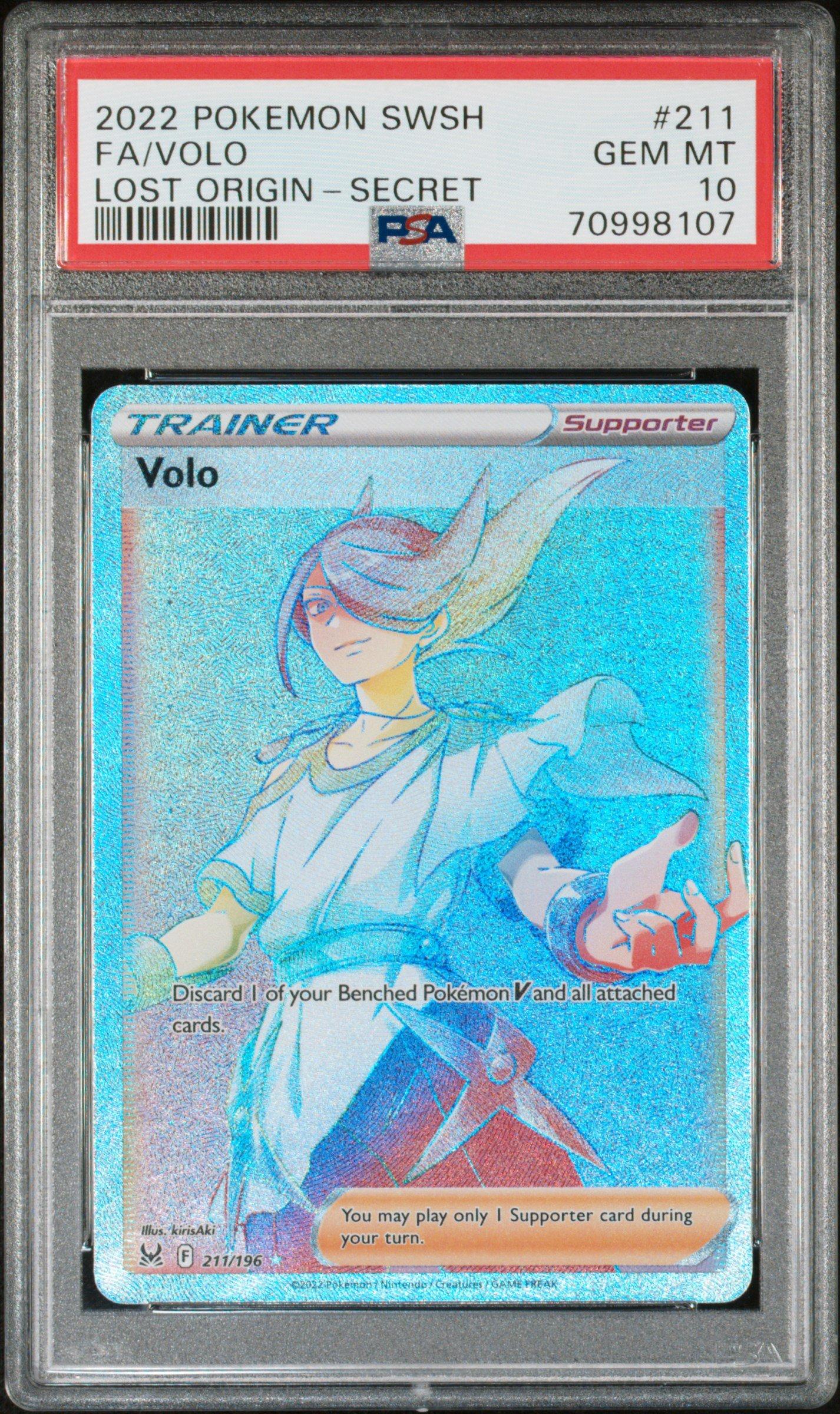 2022 Pokemon Sword & Shield Lost Origin 211 Full Art/volo Secret PSA 10