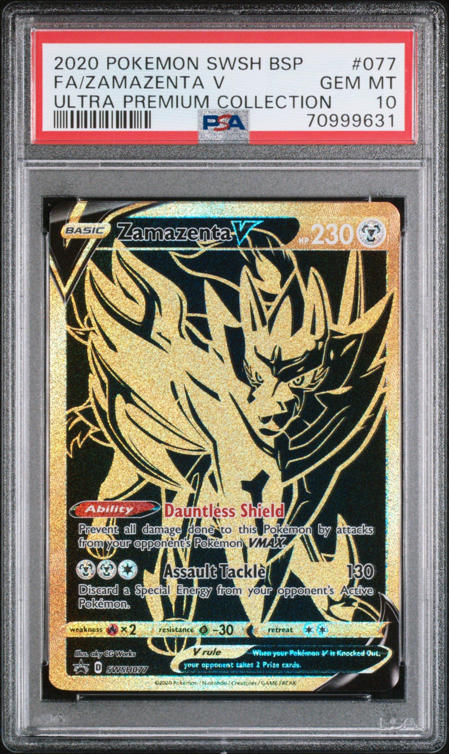2020 Pokemon Swsh Black Star Promo 077 Full Art/zamazenta V Ultra