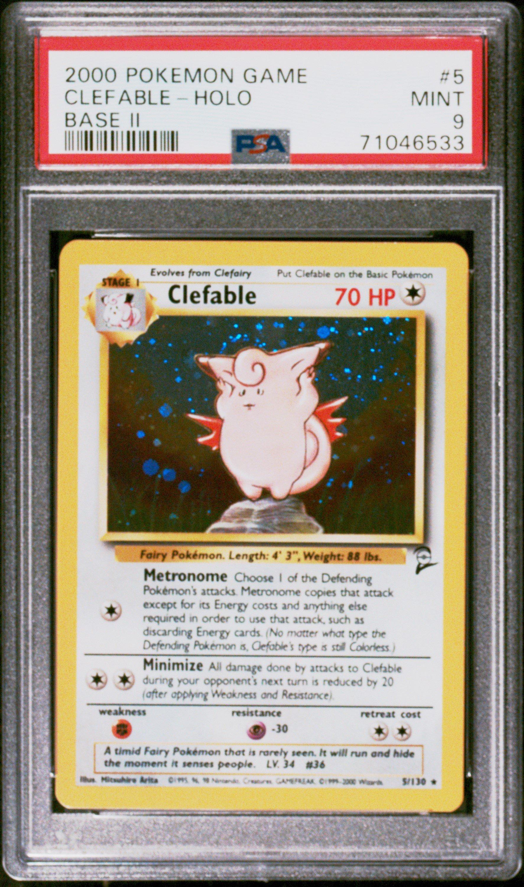 2000 Pokemon Game Base Ii 5 Clefable-holo PSA 9