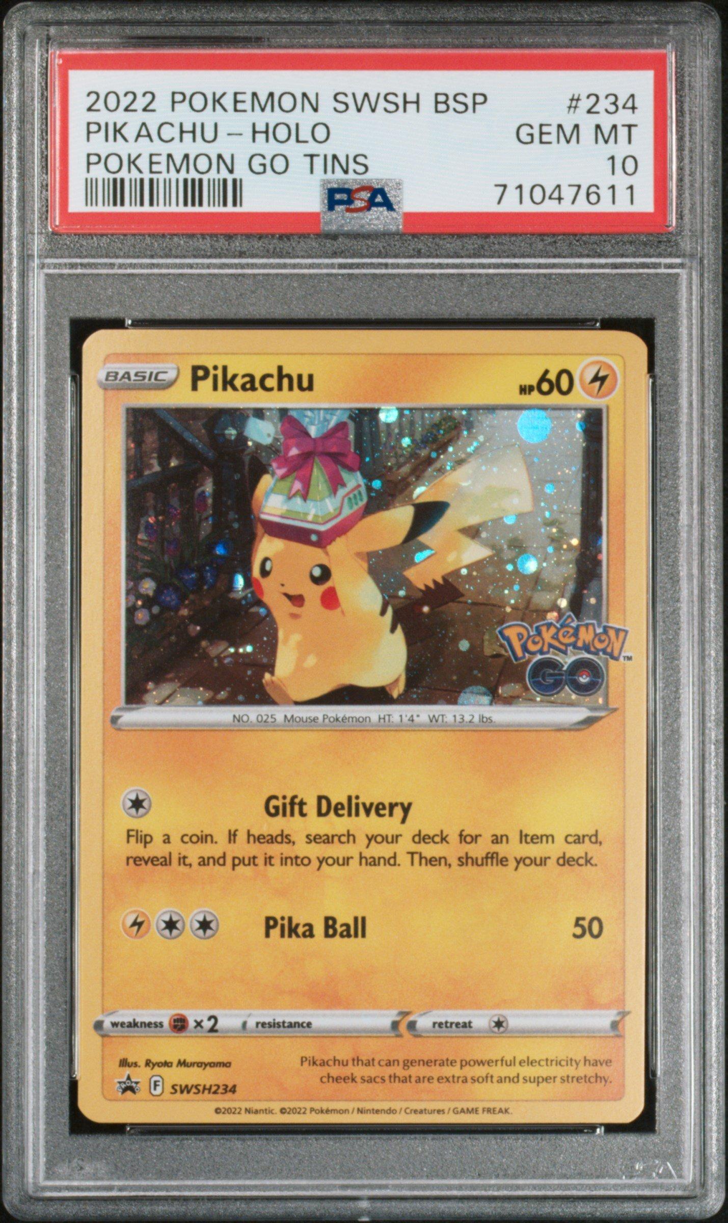 2022 Pokemon Swsh Black Star Promo 234 Pikachu-holo Pokemon Go Tins PSA