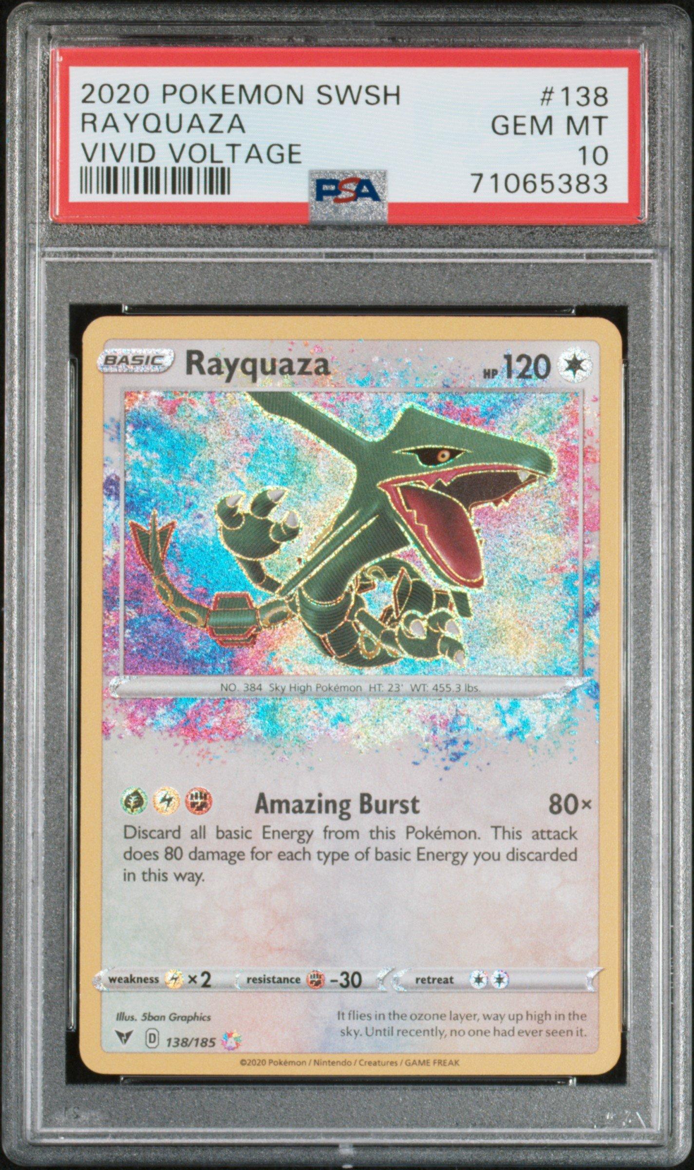 2020 Pokemon Sword & Shield Vivid Voltage 138 Rayquaza PSA 10
