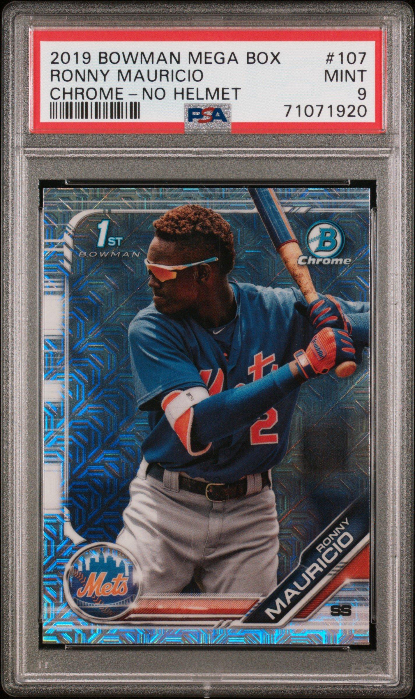 2019 Bowman Mega Box Chrome 107 Ronny Mauricio No Helmet PSA 9