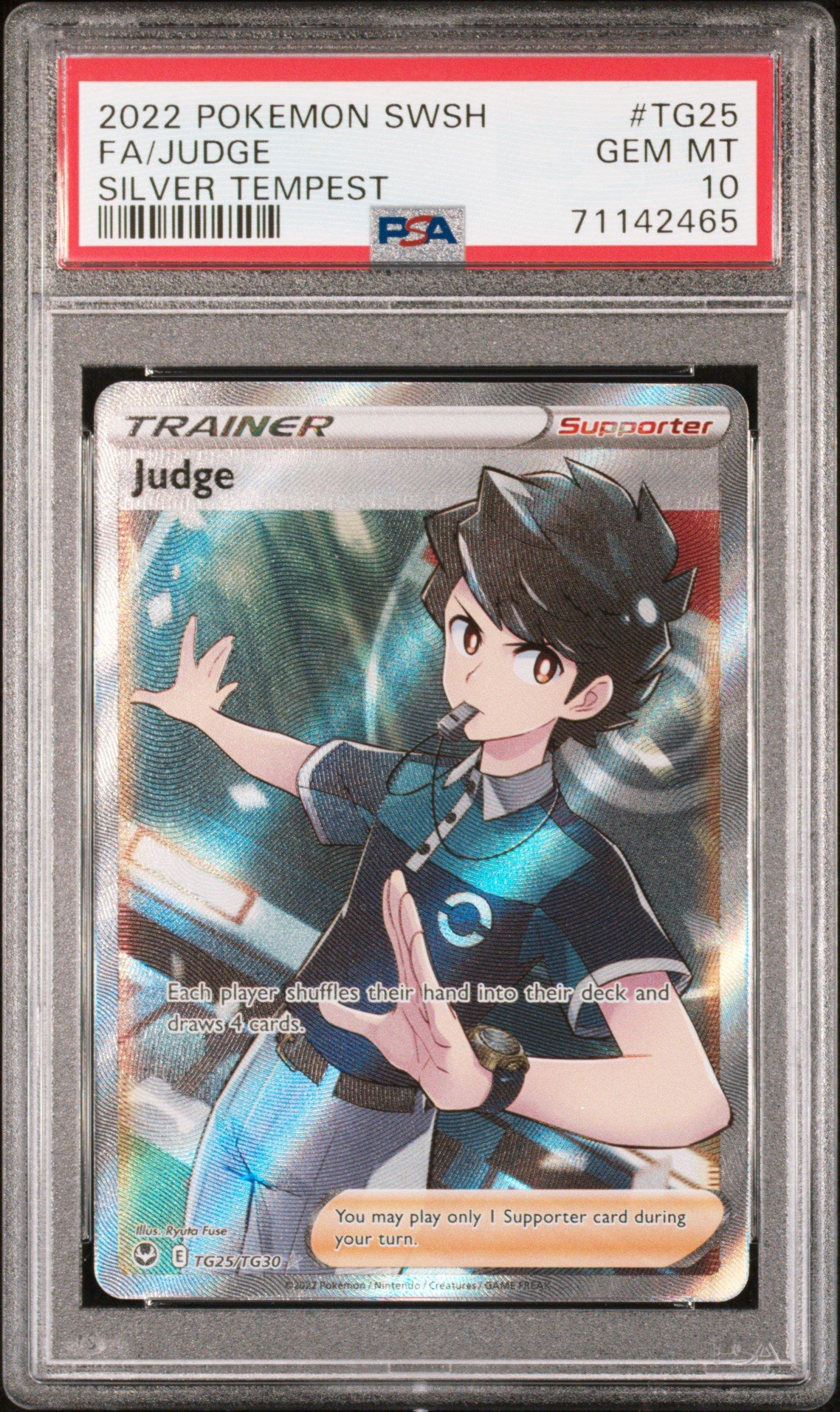2022 Pokemon Sword & Shield Silver Tempest Tg25 Full Art/judge PSA 10