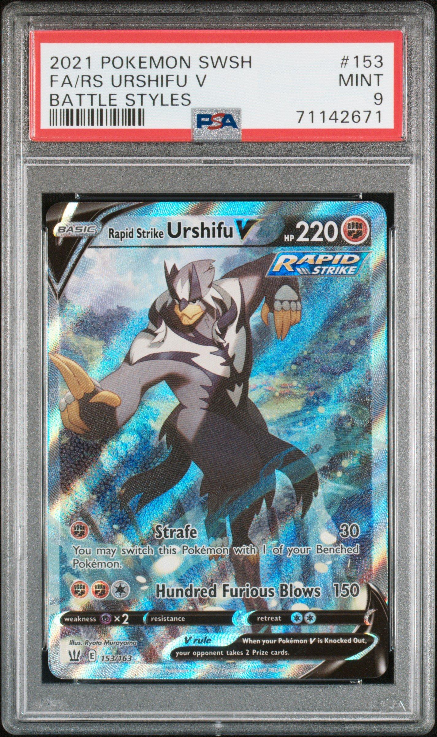 2021 Pokemon Sword & Shield Battle Styles 153 Full Art/rapid Strike Urshifu V PSA
