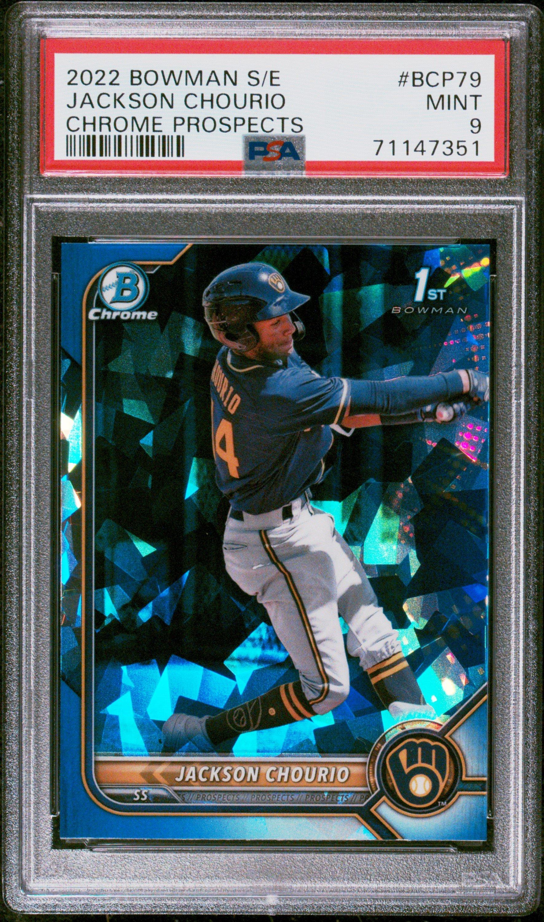 2022 Bowman Sapphire Edition Chrome Prospects Bcp79 Jackson Chourio PSA 9