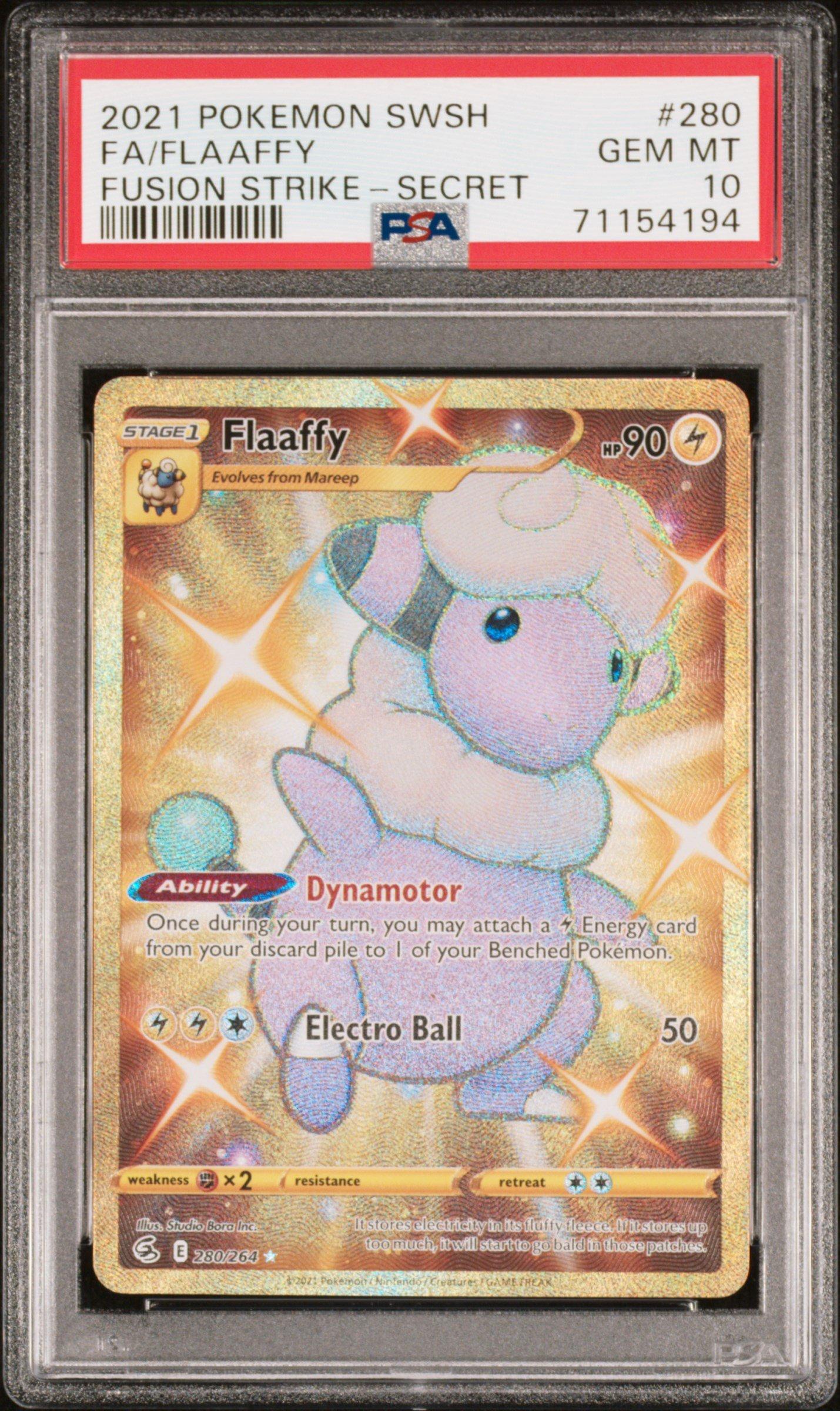 2021 Pokemon Sword & Shield Fusion Strike 280 Full Art/flaaffy Secret PSA