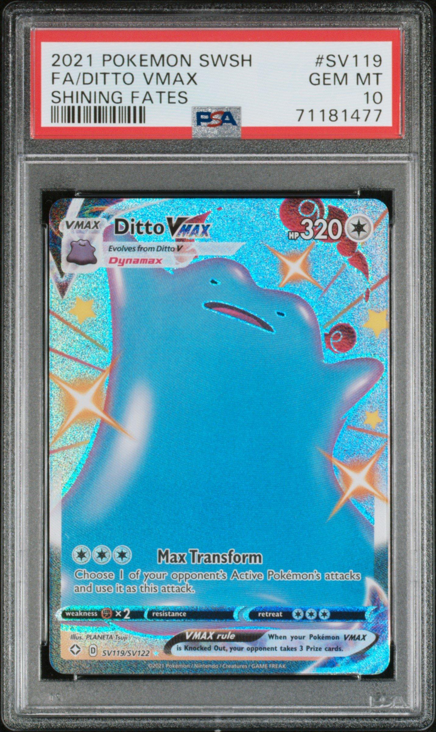 2021 Pokemon Sword & Shield Shining Fates Sv119 Fa/ditto Vmax PSA