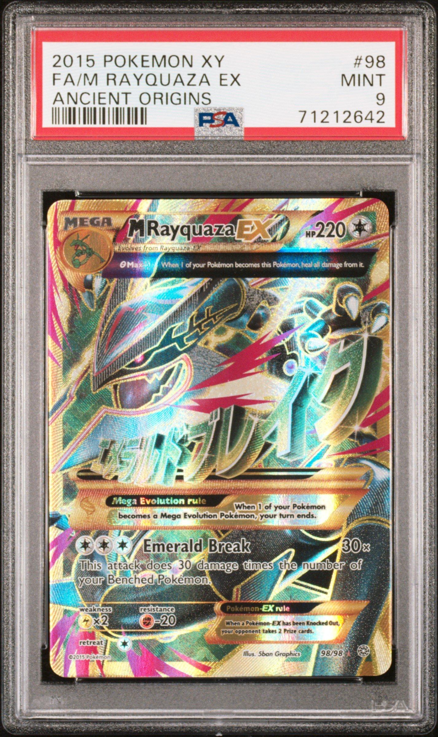 2015 Pokemon Xy Ancient Origins 98 Full Art/m Rayquaza Ex PSA 9