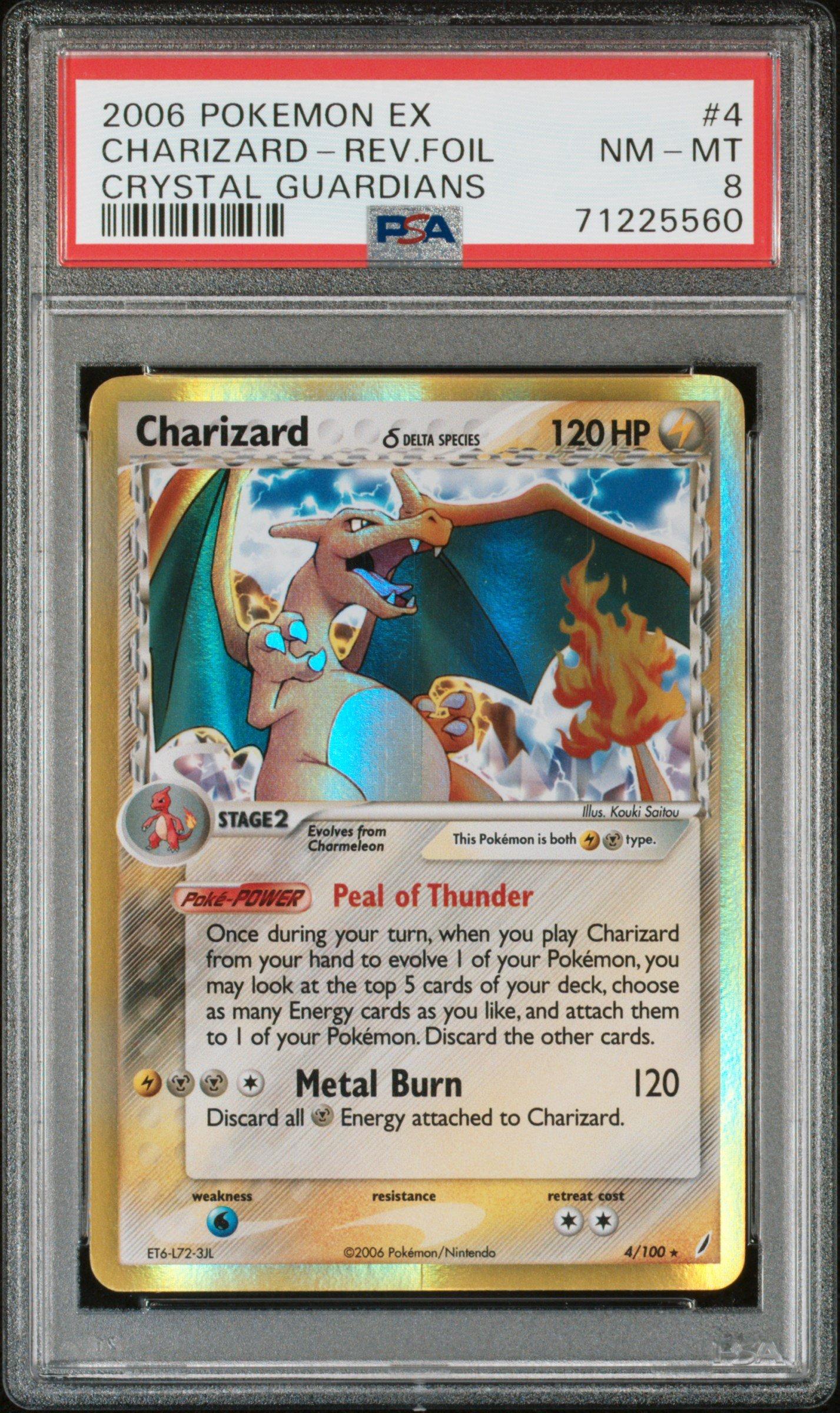 2006 Pokemon Ex Crystal Guardians 4 Charizard-reverse Foil PSA 8